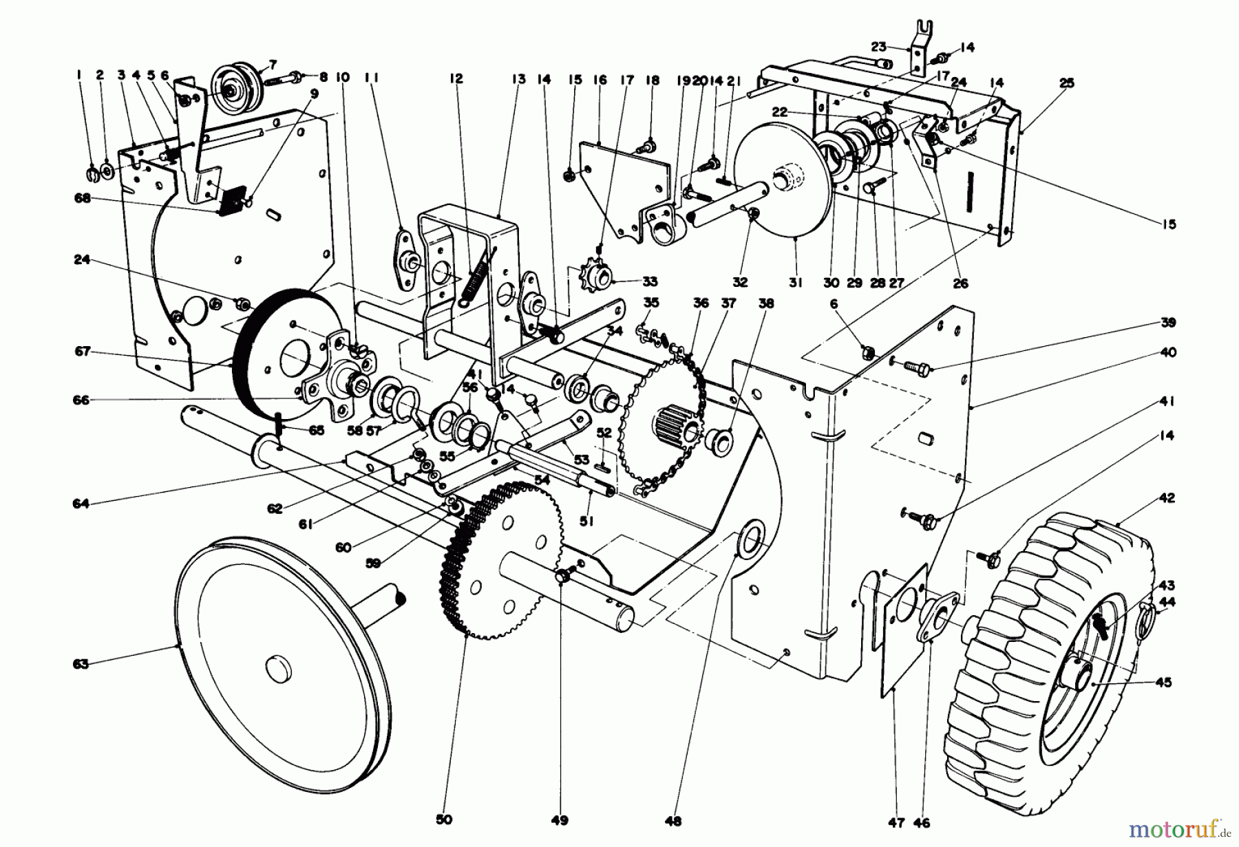  Toro Neu Snow Blowers/Snow Throwers Seite 1 31625 (524) - Toro 524 Snowthrower, 1975 (5000001-5999999) TRACTION ASSEMBLY