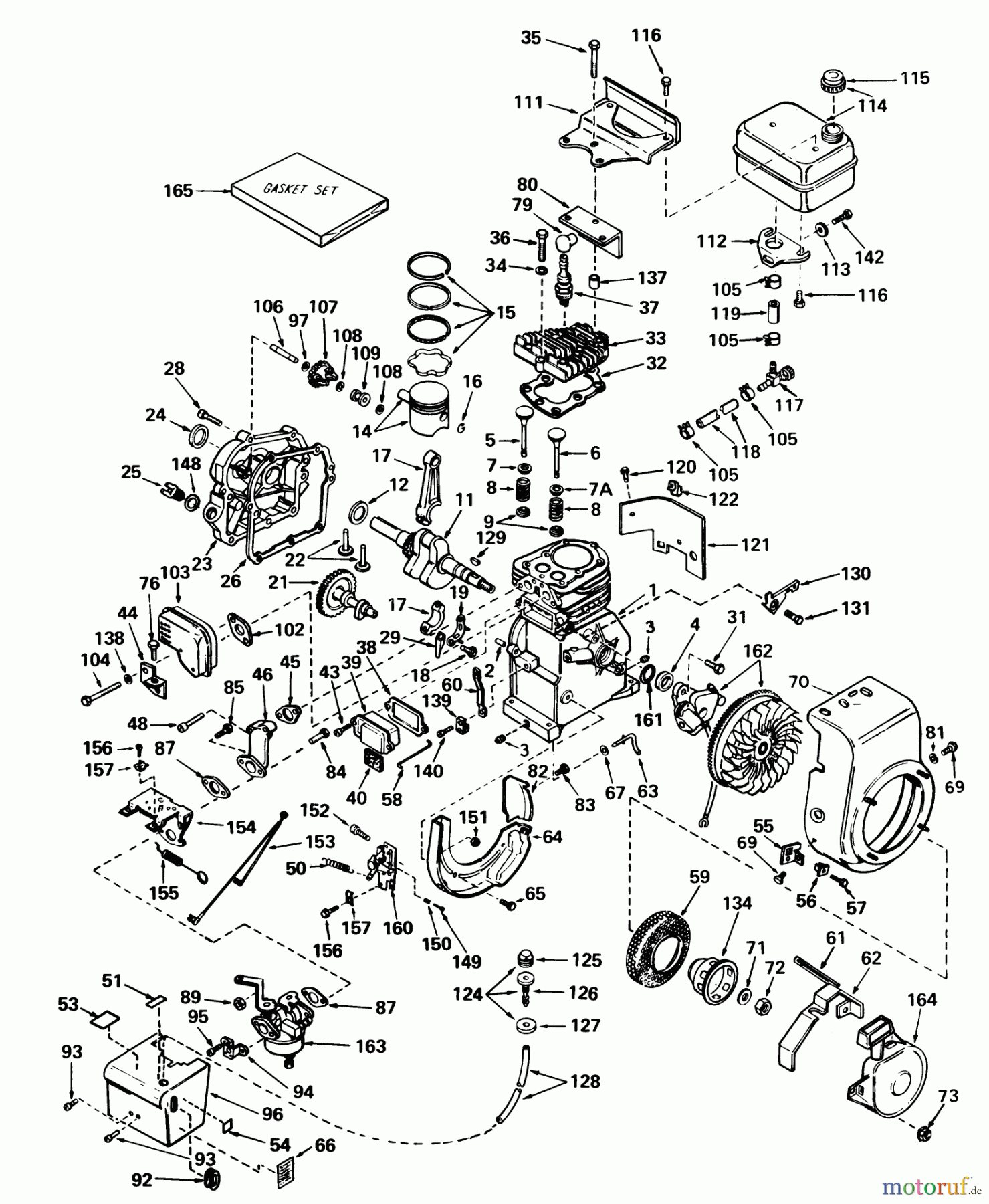  Toro Neu Snow Blowers/Snow Throwers Seite 1 31677 (724) - Toro 724 Snowthrower, 1977 (7000001-7999999) ENGINE, TECUMSEH MODEL NO. HS50-67074B (5 H.P. SNOWTHROWER MODEL NO. 31625)