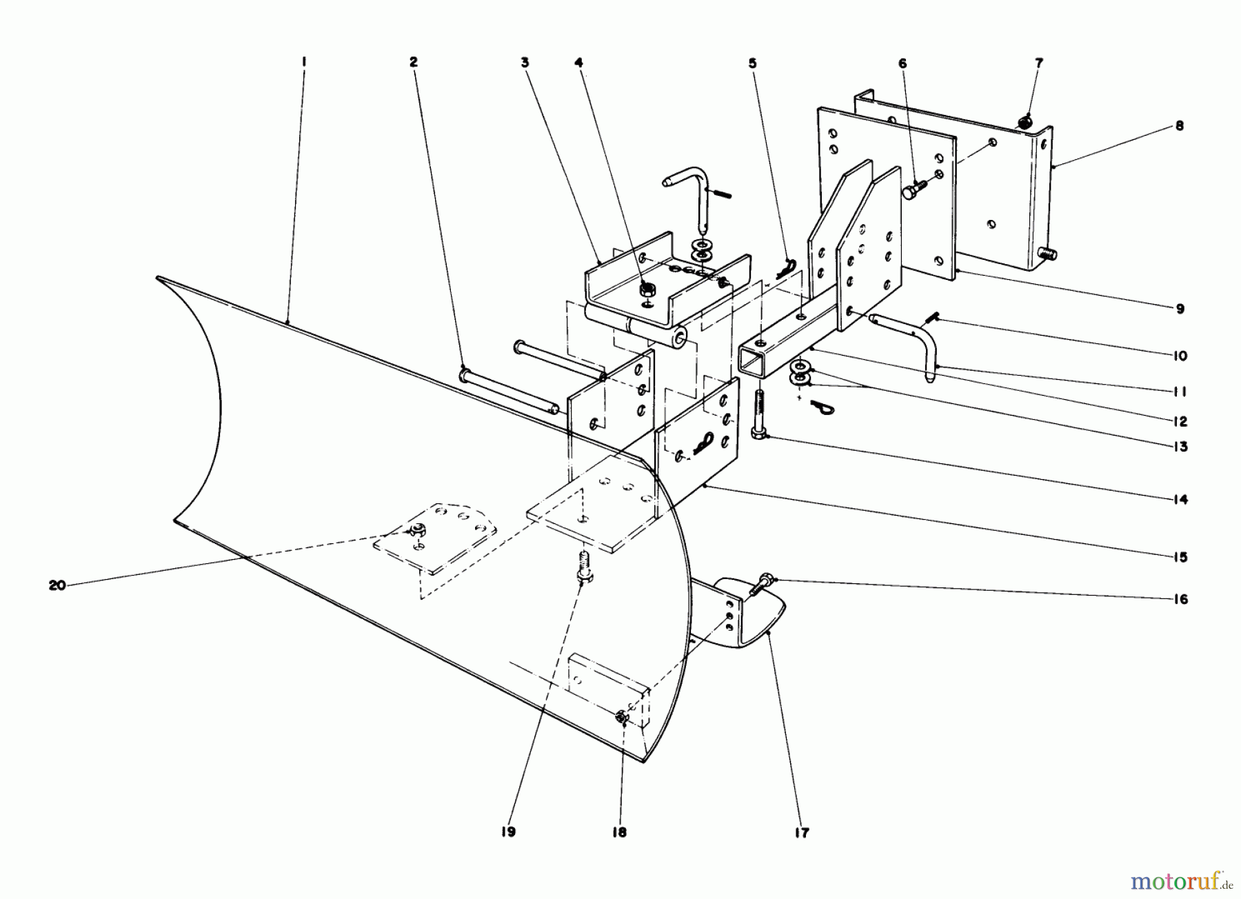  Toro Neu Snow Blowers/Snow Throwers Seite 1 31677 (724) - Toro 724 Snowthrower, 1977 (7000001-7999999) GRADER BLADE ASSEMBLY MODEL 59051