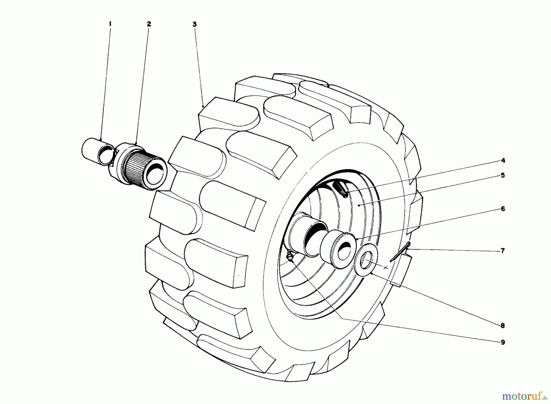  Toro Neu Snow Blowers/Snow Throwers Seite 1 31756 (726) - Toro 726 Snowthrower, 1973 (3000001-3999999) WHEEL ASSEMBLY