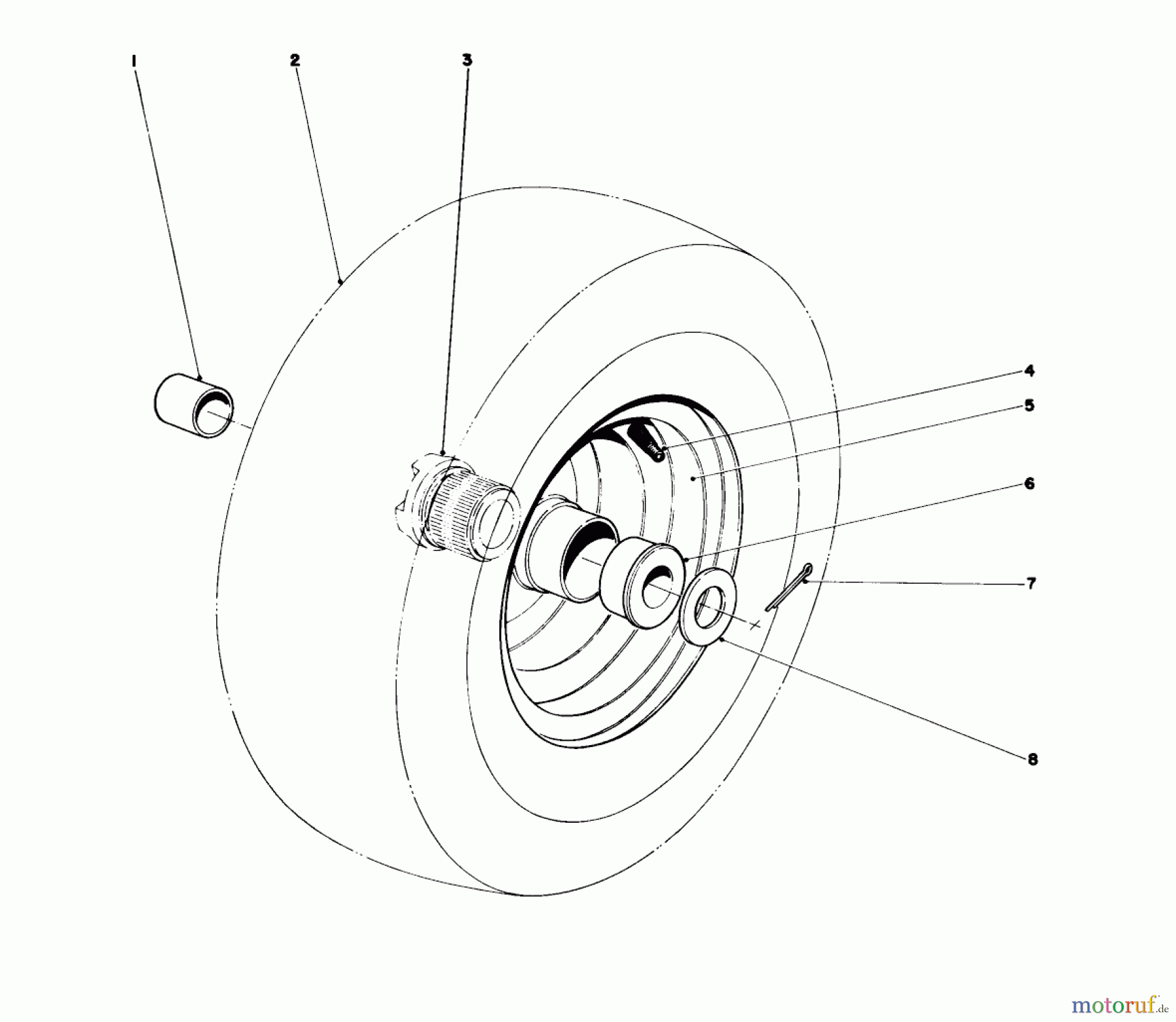  Toro Neu Snow Blowers/Snow Throwers Seite 1 31763 (826) - Toro 826 Snowthrower, 1975 (5000001-5999999) WHEEL ASSEMBLY