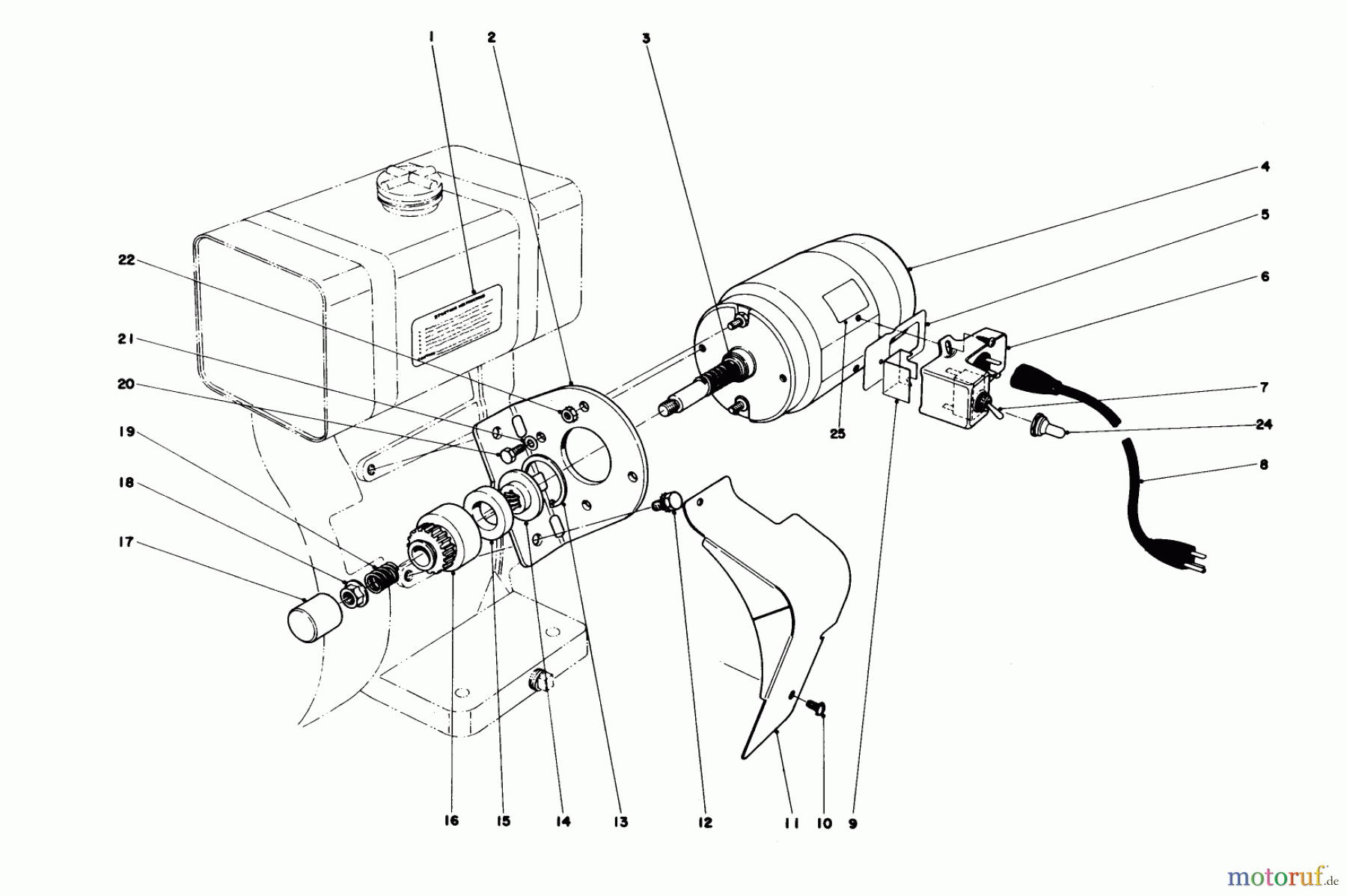  Toro Neu Snow Blowers/Snow Throwers Seite 1 31763 (826) - Toro 826 Snowthrower, 1977 (7000001-7999999) STARTER MOTOR KIT - MODEL 23-4420 (FOR SNOWTHROWERS MODEL NO. 31763 & 31823)