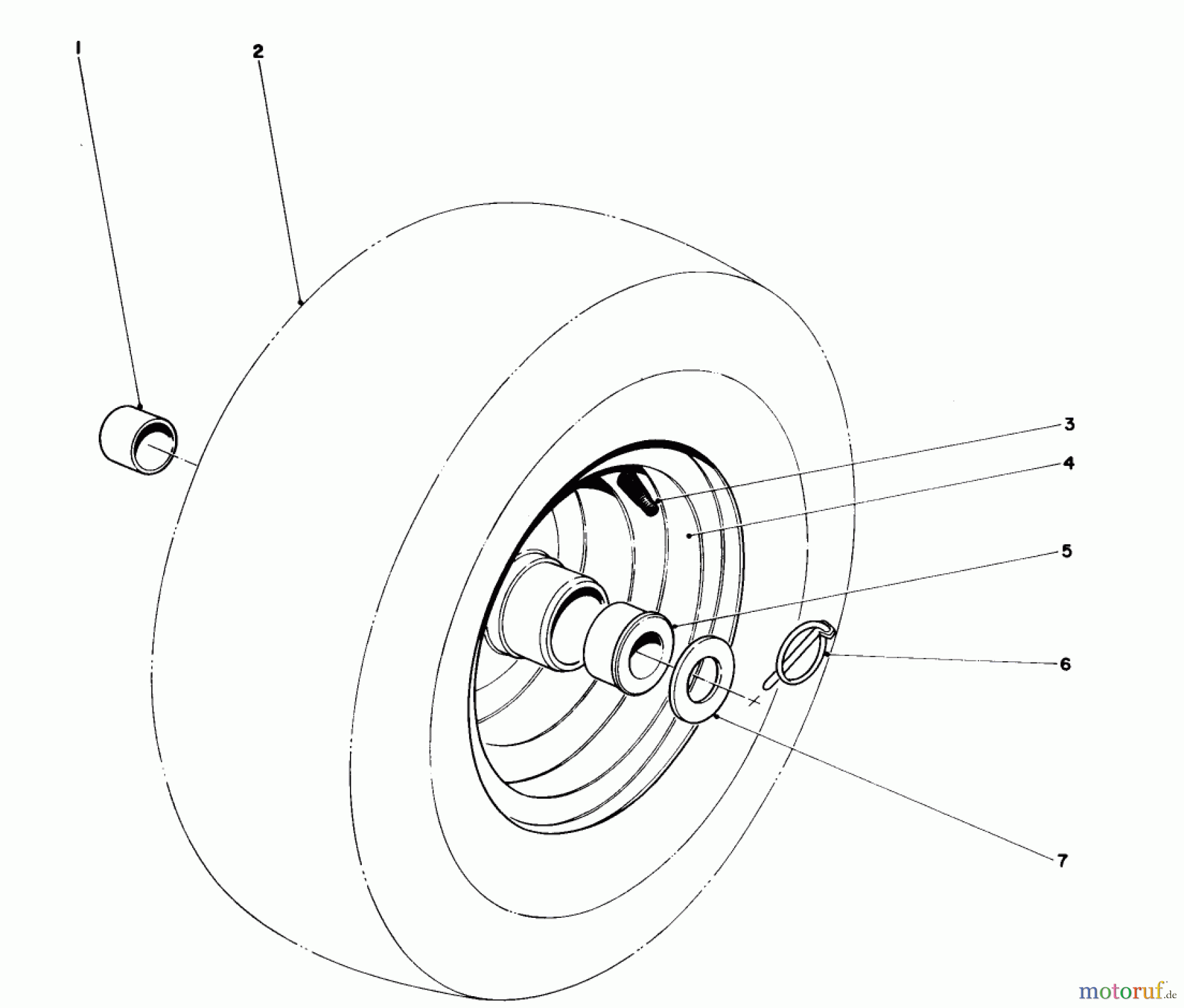  Toro Neu Snow Blowers/Snow Throwers Seite 1 31823 (832) - Toro 832 Snowthrower, 1977 (7000001-7999999) WHEEL ASSEMBLY