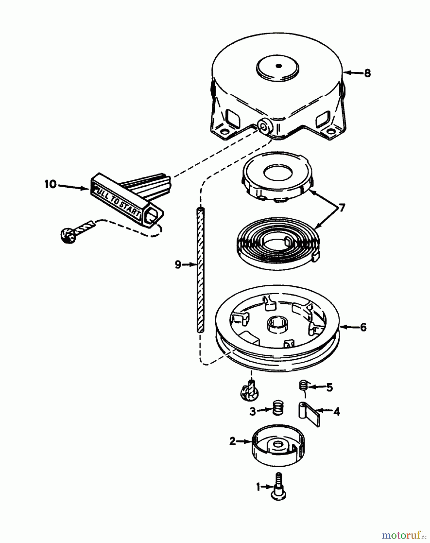  Toro Neu Snow Blowers/Snow Throwers Seite 1 38014 - Toro Snow Master 14, 1978 (8000001-8999999) REWIND STARTER NO. 590537