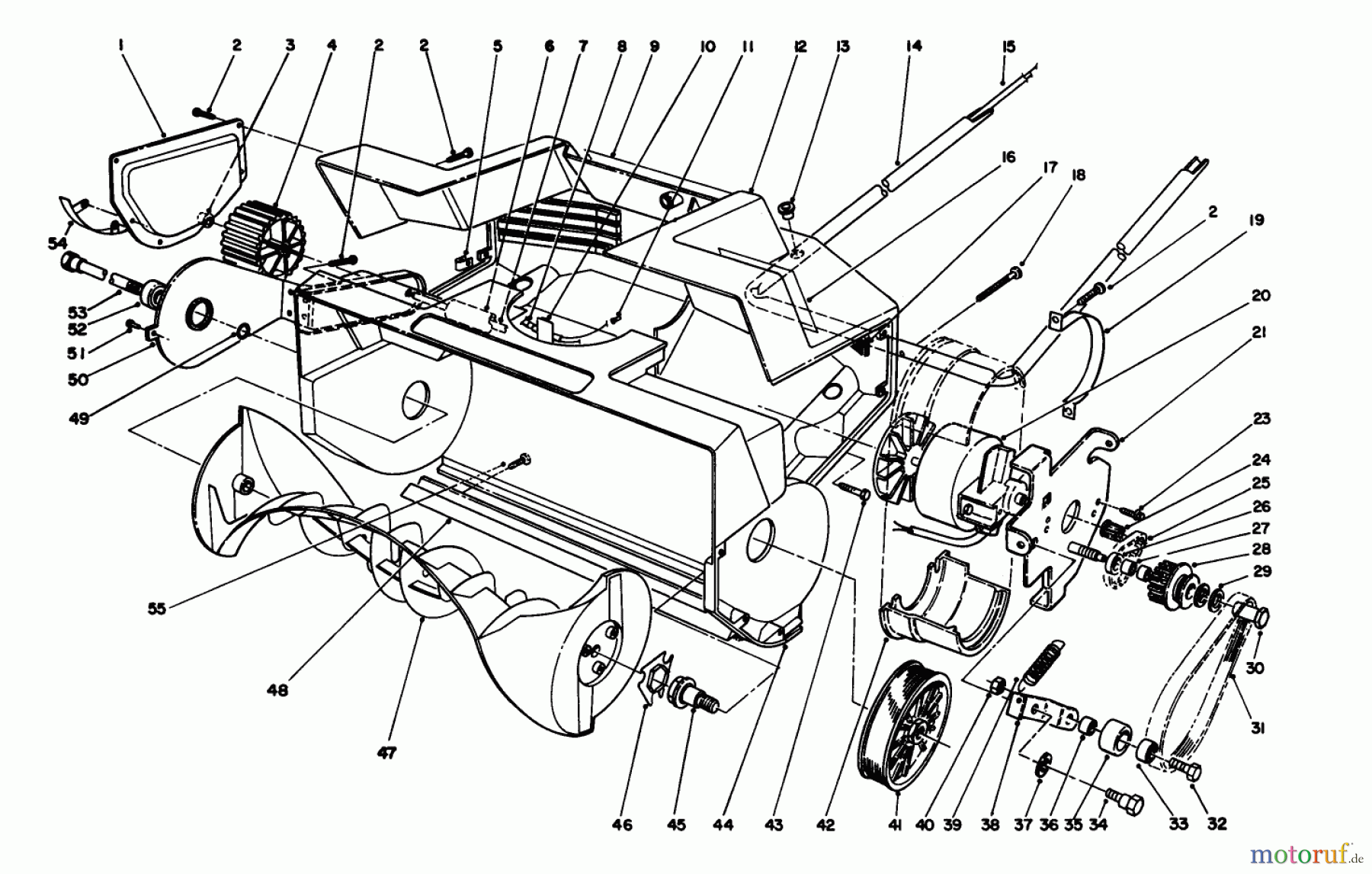  Toro Neu Snow Blowers/Snow Throwers Seite 1 38025 (1800) - Toro 1800 Power Curve Snowthrower, 1991 (1000001-1111100) HOUSING & ROTOR ASSEMBLY