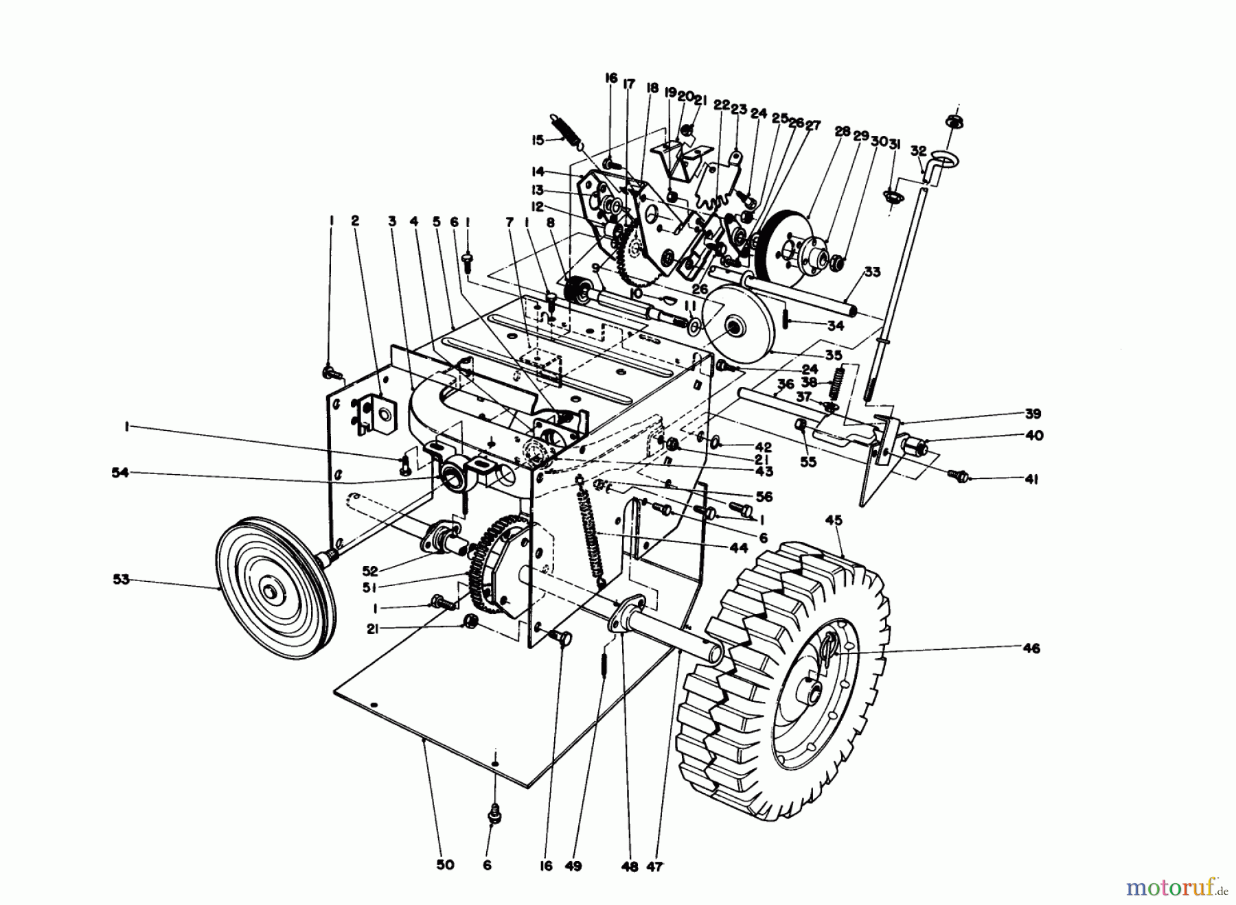  Toro Neu Snow Blowers/Snow Throwers Seite 1 38035 (3521) - Toro 3521 Snowthrower, 1985 (5000001-5999999) TRACTION ASSEMBLY