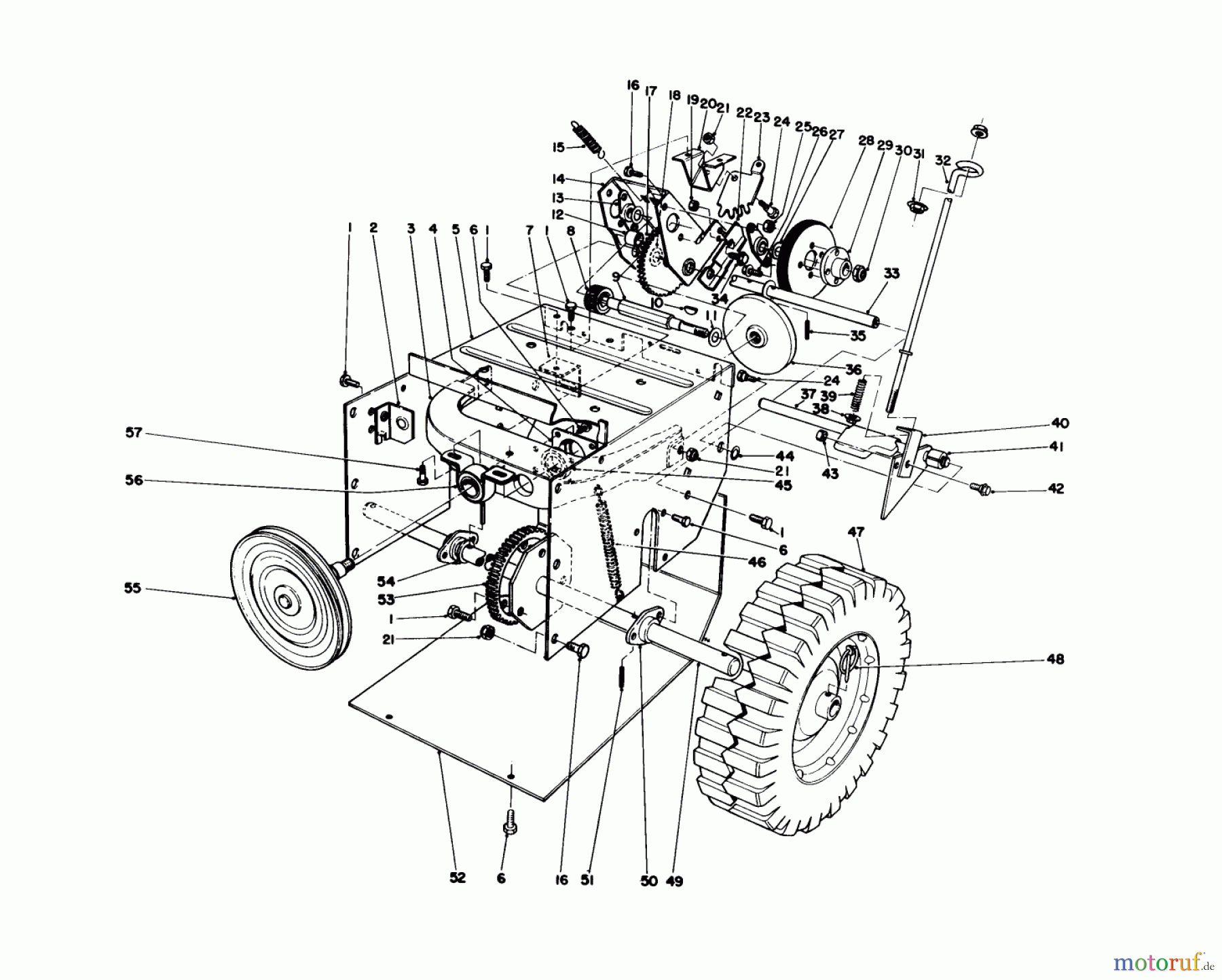  Toro Neu Snow Blowers/Snow Throwers Seite 1 38035 (3521) - Toro 3521 Snowthrower, 1987 (7000001-7999999) TRACTION ASSEMBLY