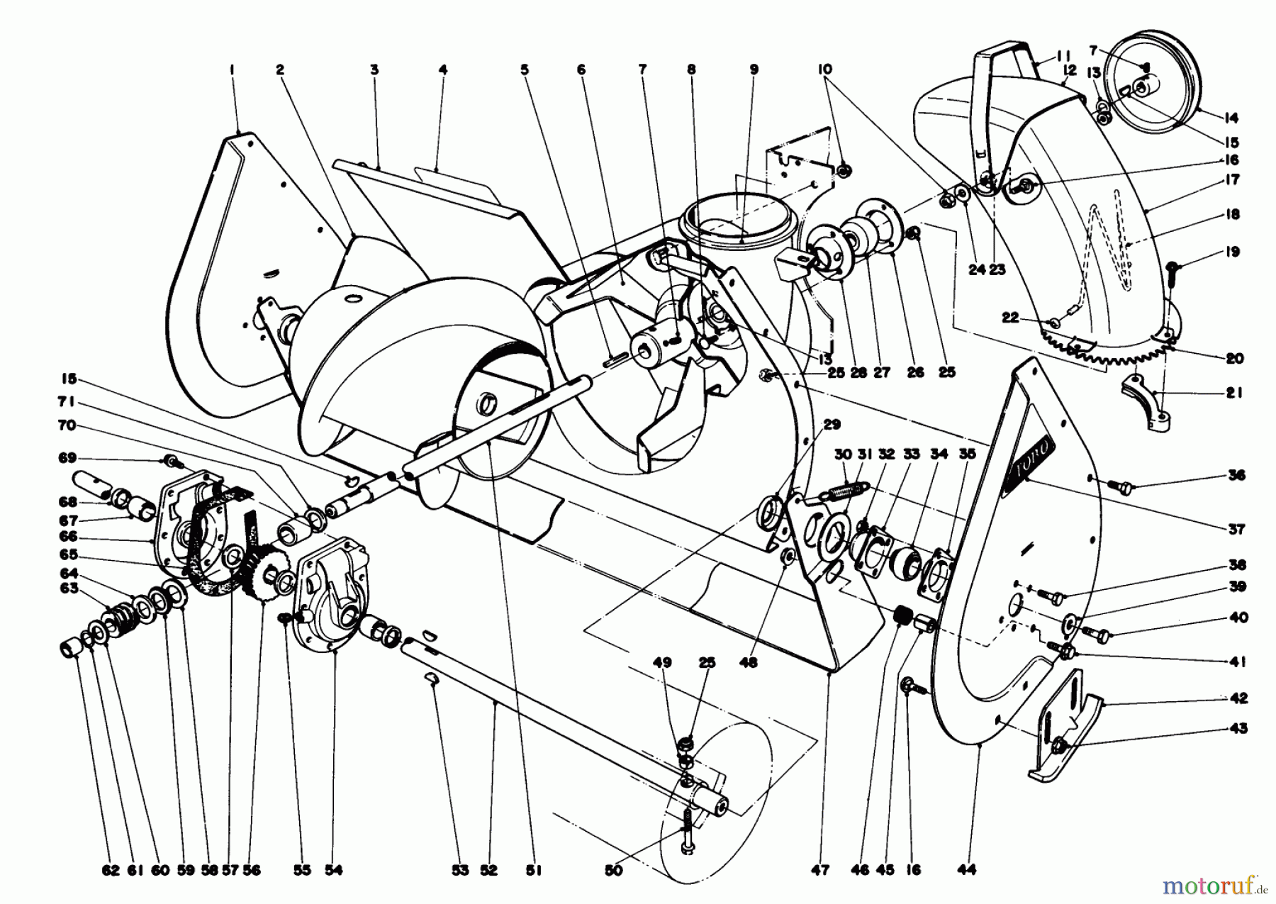  Toro Neu Snow Blowers/Snow Throwers Seite 1 38040 (524) - Toro 524 Snowthrower, 1979 (9000001-9999999) AUGER ASSEMBLY