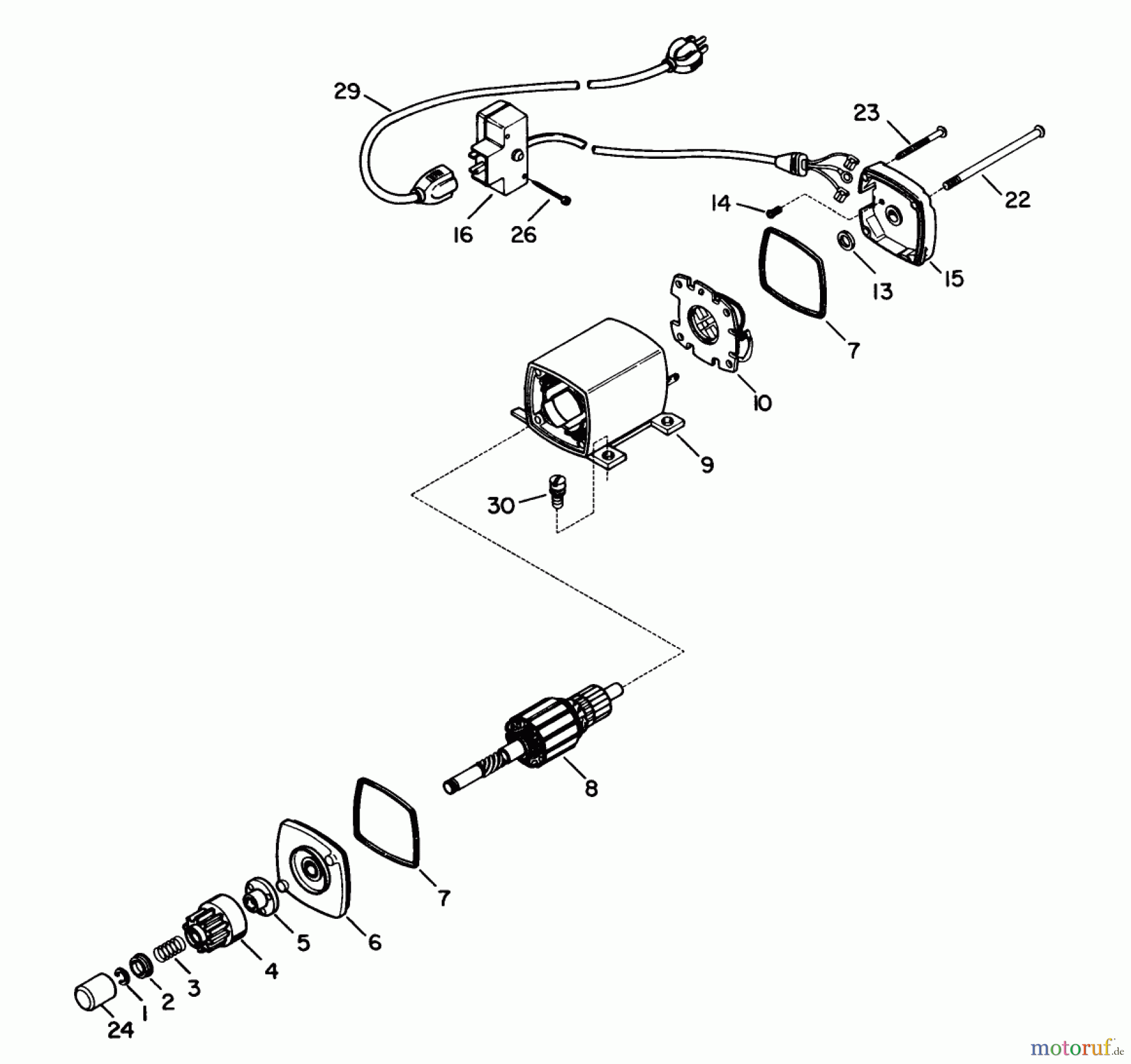  Toro Neu Snow Blowers/Snow Throwers Seite 1 38050 (724) - Toro 724 Snowthrower, 1987 (7000001-7999999) STARTER MOTOR KIT-MODEL 38-7590 (OPTIONAL)