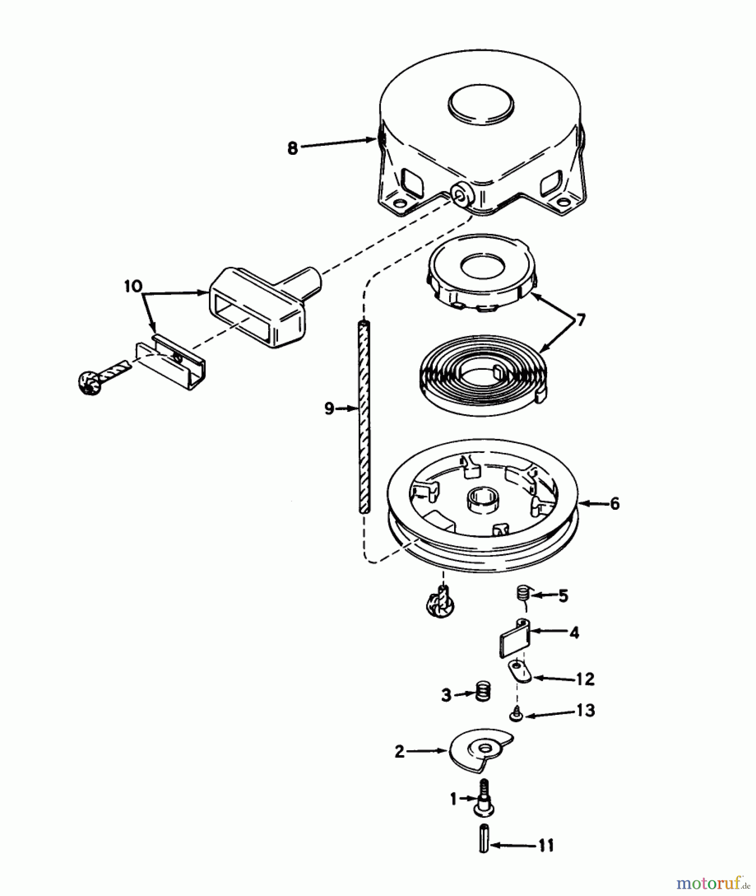  Toro Neu Snow Blowers/Snow Throwers Seite 1 38045 (524) - Toro 524 Snowthrower, 1980 (0000001-0999999) REWIND STARTER NO. 590473