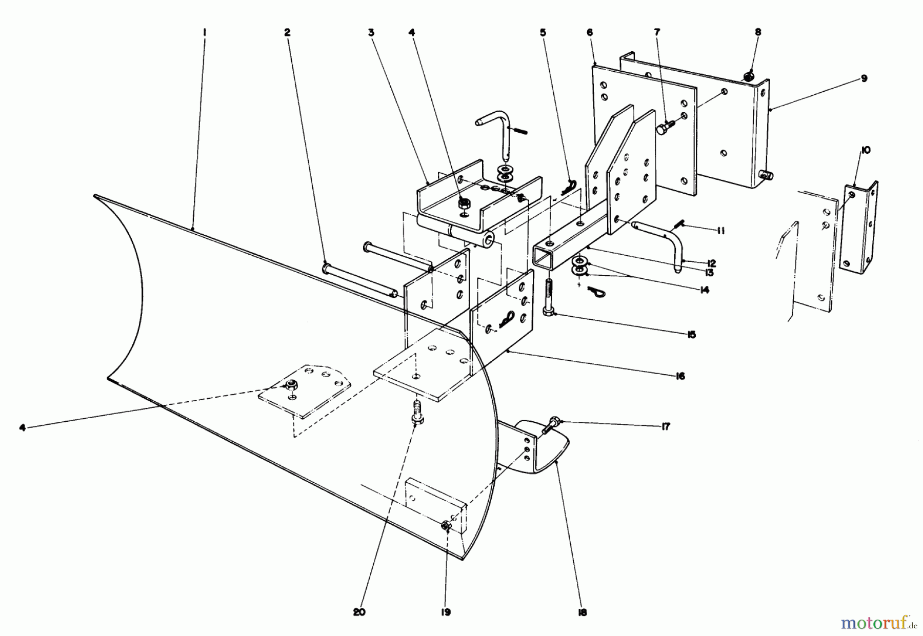  Toro Neu Snow Blowers/Snow Throwers Seite 1 38045 (524) - Toro 524 Snowthrower, 1982 (2000001-2999999) GRADER BLADE ASSEMBLY MODEL 59099