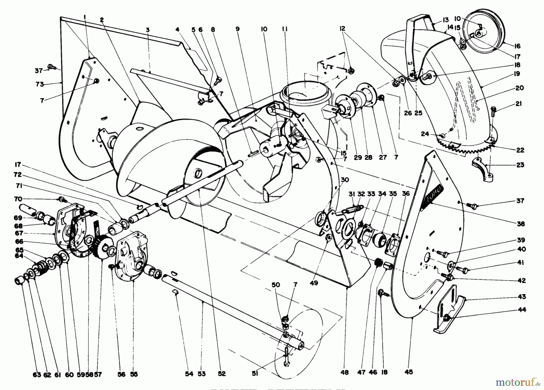  Toro Neu Snow Blowers/Snow Throwers Seite 1 38045 (524) - Toro 524 Snowthrower, 1986 (6000001-6999999) AUGER ASSEMBLY