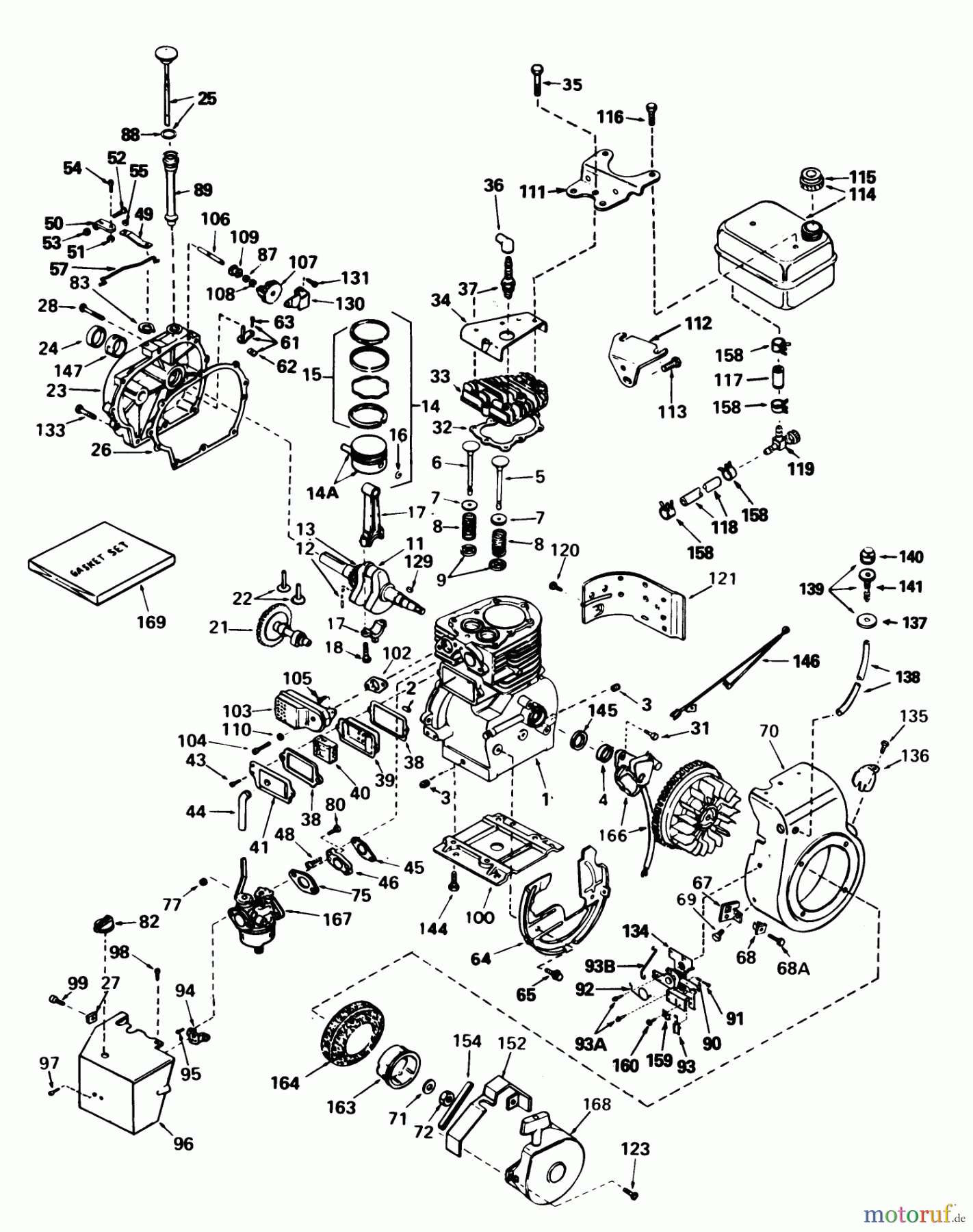  Toro Neu Snow Blowers/Snow Throwers Seite 1 38045 (524) - Toro 524 Snowthrower, 1985 (5000001-5999999) ENGINE TECHUMSEH MODEL NO. H50-65440M