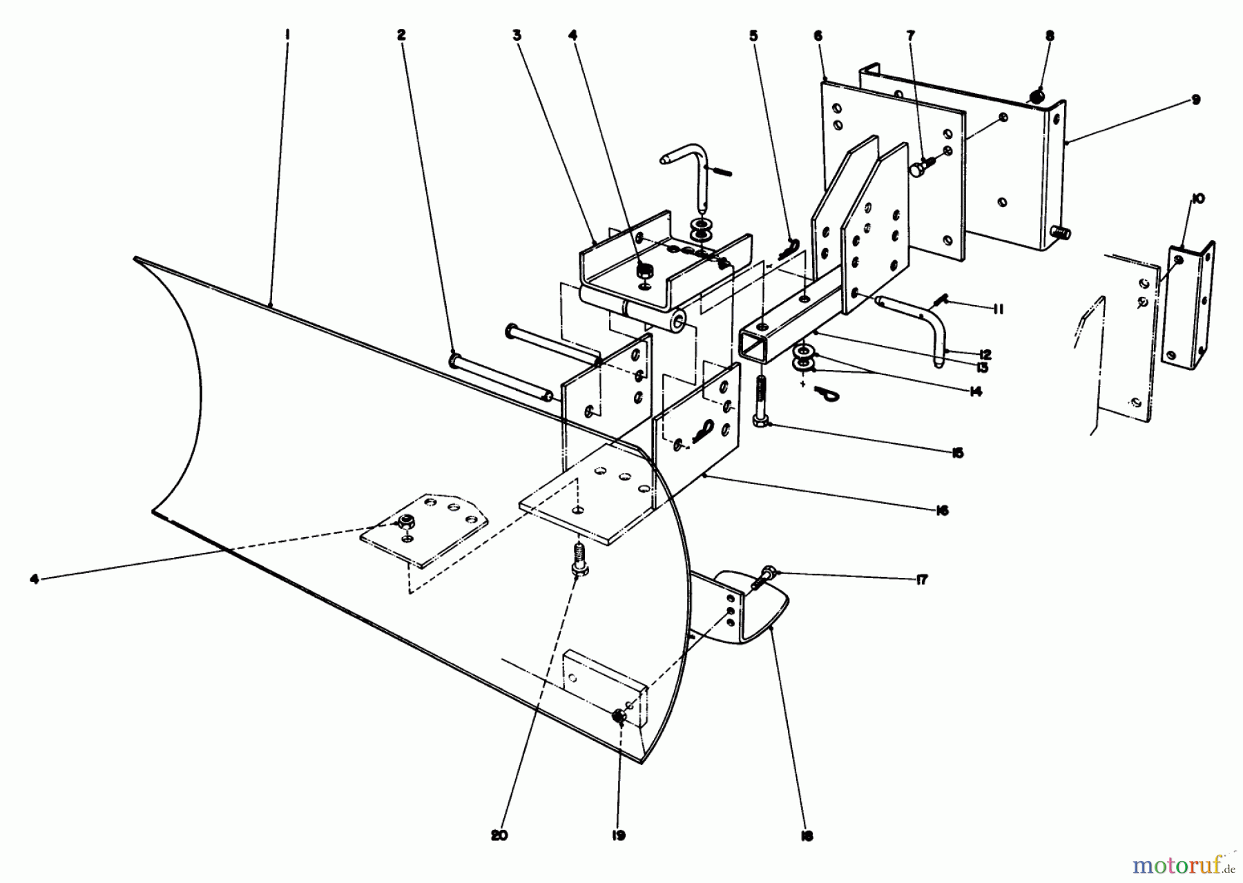  Toro Neu Snow Blowers/Snow Throwers Seite 1 38045 (524) - Toro 524 Snowthrower, 1985 (5000001-5999999) GRADER BLADE ASSEMBLY MODEL 59099