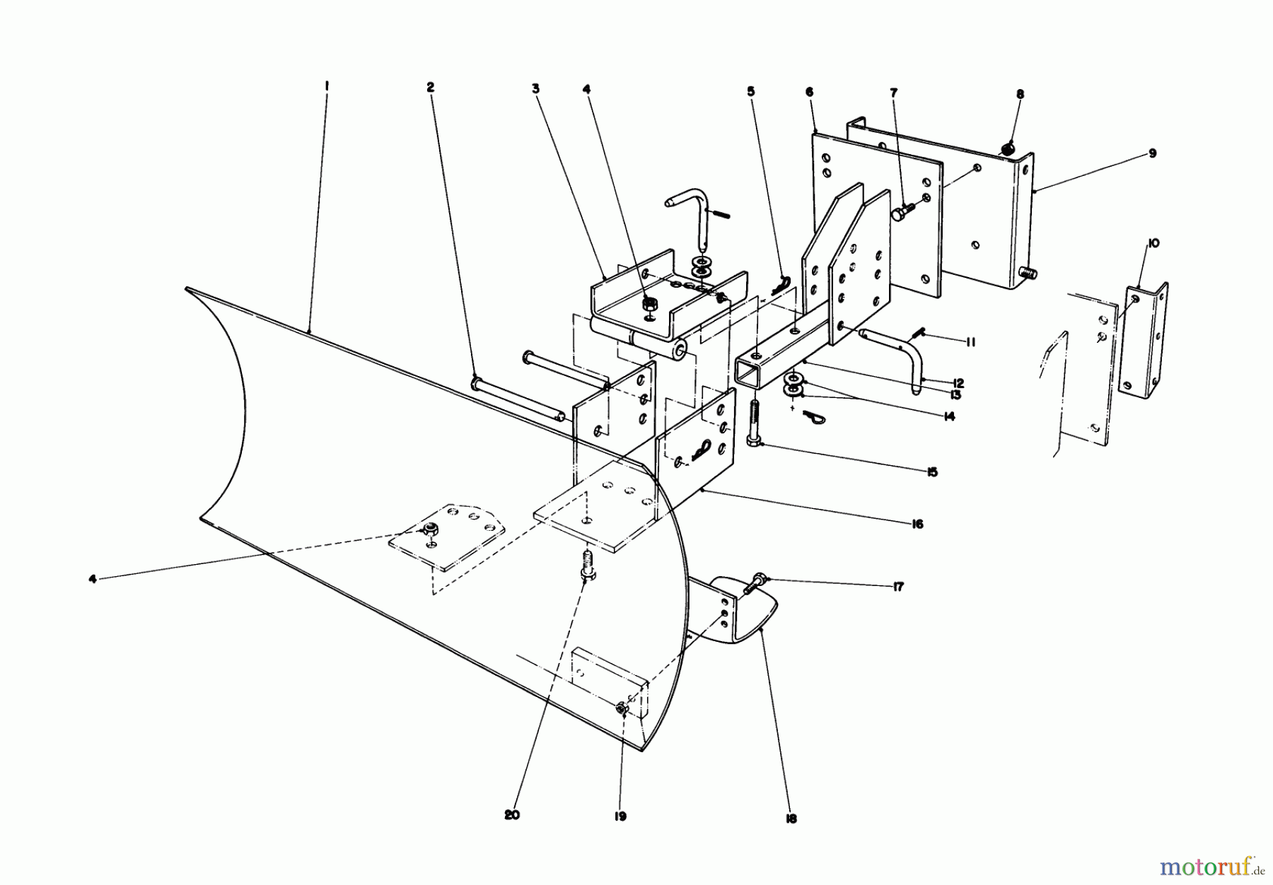  Toro Neu Snow Blowers/Snow Throwers Seite 1 38052 (521) - Toro 521 Snowthrower, 1985 (5000001-5999999) GRADER BLADE ASSEMBLY MODEL 59099 (OPTIONAL)