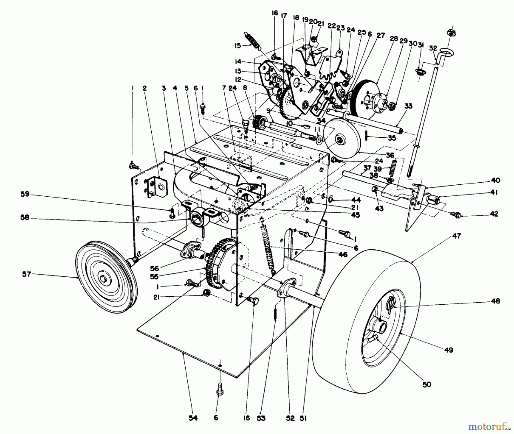  Toro Neu Snow Blowers/Snow Throwers Seite 1 38052C (521) - Toro 521 Snowthrower, 1989 (SN 9900001-9999999) TRACTION ASSEMBLY