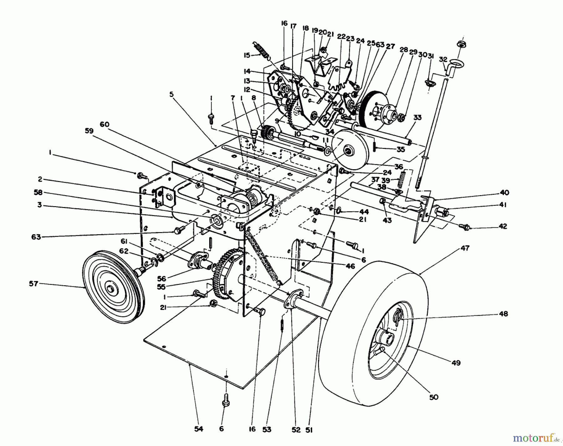  Toro Neu Snow Blowers/Snow Throwers Seite 1 38054 (521) - Toro 521 Snowthrower, 1994 (4900001-4999999) TRACTION ASSEMBLY