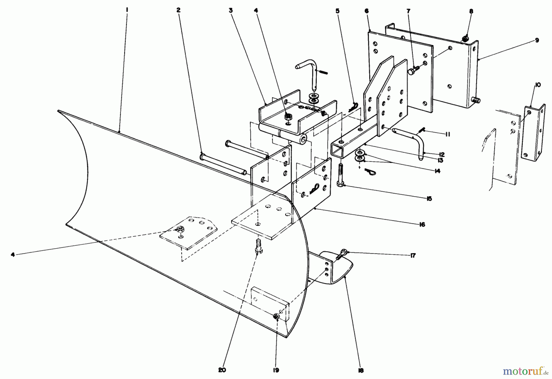  Toro Neu Snow Blowers/Snow Throwers Seite 1 38056 (521) - Toro 521 Snowthrower, 1984 (4000001-4999999) GRADER BLADE ASSEMBLY MODEL 59099 (OPTIONAL)