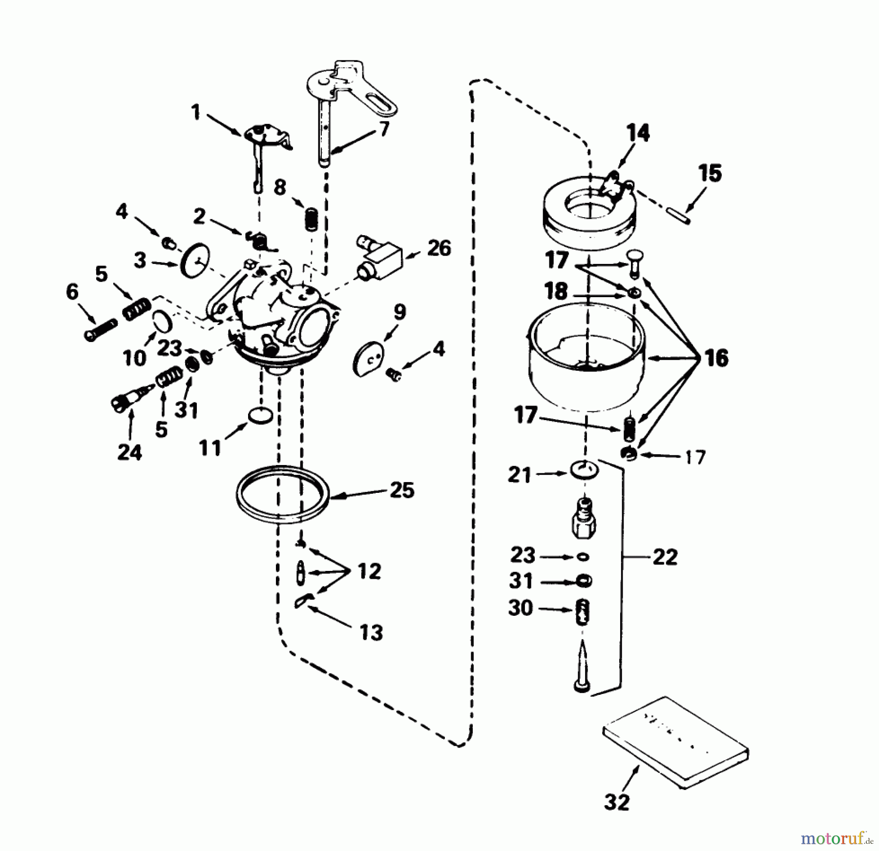  Toro Neu Snow Blowers/Snow Throwers Seite 1 38056 (521) - Toro 521 Snowthrower, 1991 (1000001-1999999) CARBURETOR NO. 632107A