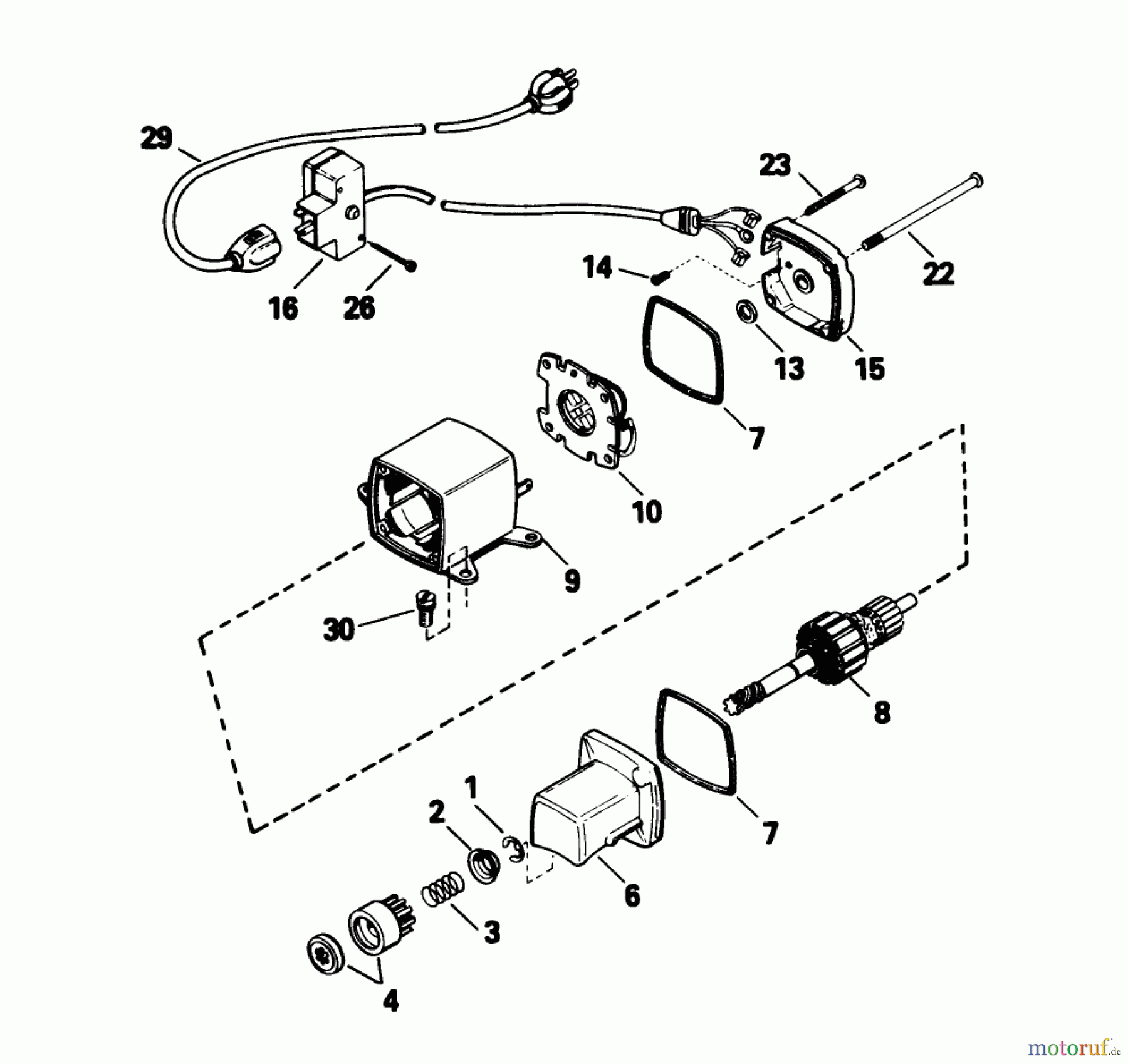  Toro Neu Snow Blowers/Snow Throwers Seite 1 38056 (521) - Toro 521 Snowthrower, 1991 (1000001-1999999) ELECTRIC STARTER MOTOR KIT NO. 23-3790