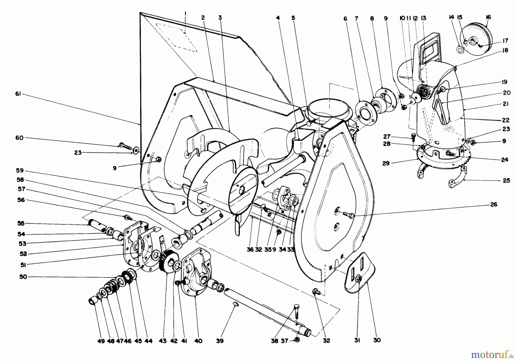  Toro Neu Snow Blowers/Snow Throwers Seite 1 38056C (521) - Toro 521 Snowthrower, 1990 (0000001-0999999) AUGER ASSEMBLY