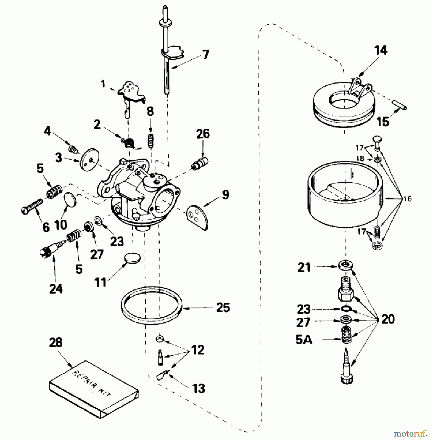  Toro Neu Snow Blowers/Snow Throwers Seite 1 38063 (622) - Toro 622 Snowthrower, 1997 (7900001-7999999) CARBURETOR NO. 632379A