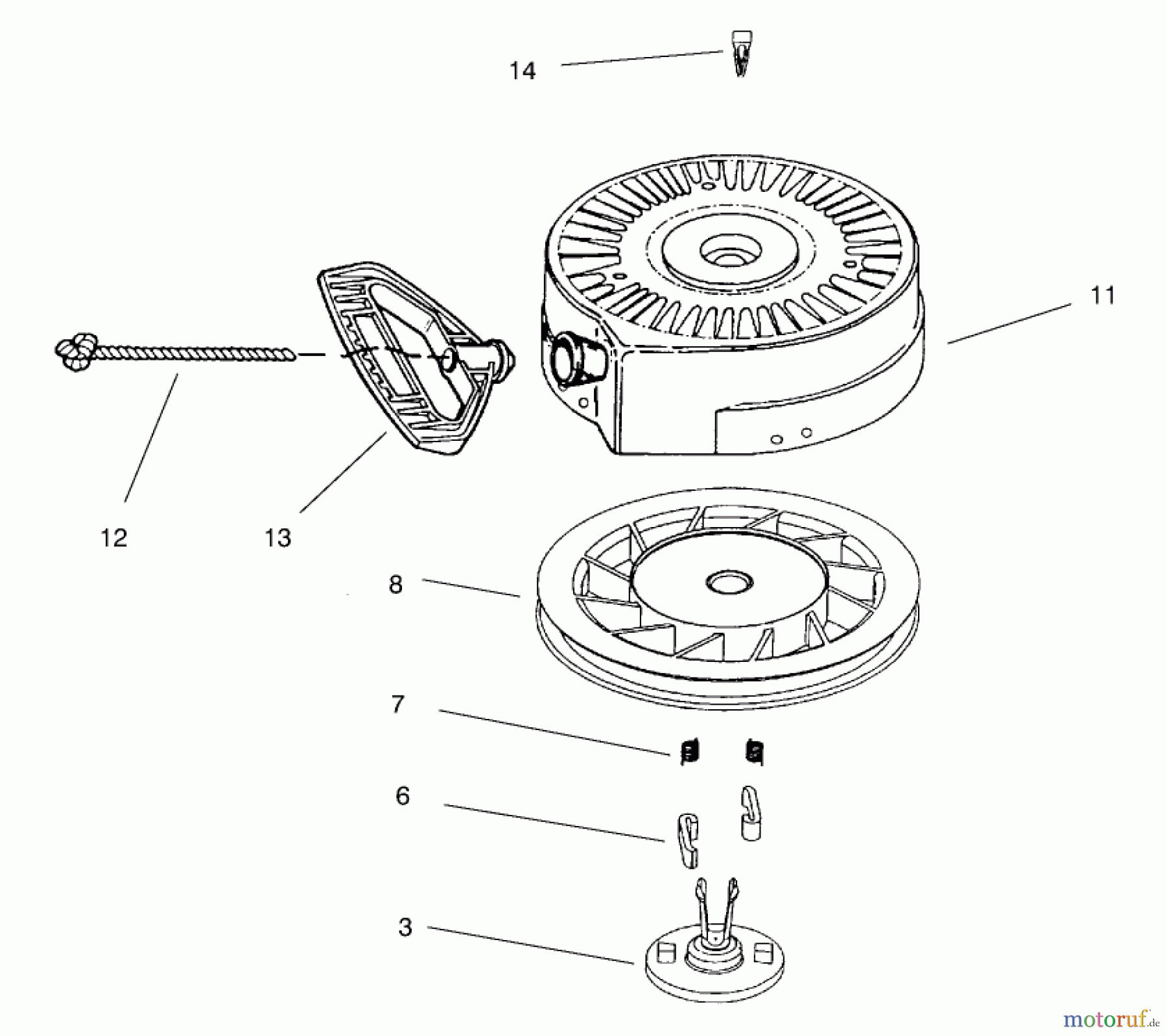  Toro Neu Snow Blowers/Snow Throwers Seite 1 38062 (622) - Toro 622 Snowthrower, 1997 (7900001-7999999) RECOIL STARTER NO. 590742 (OPTIONAL)