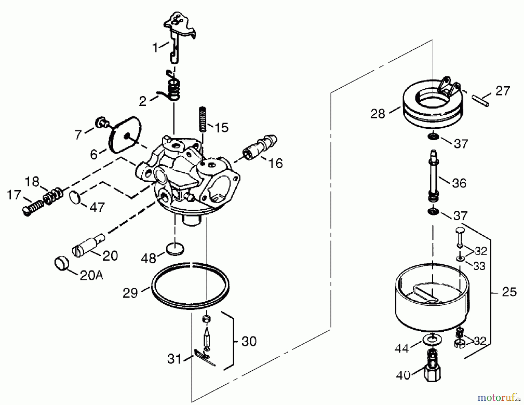  Toro Neu Snow Blowers/Snow Throwers Seite 1 38063 (622) - Toro 622 Snowthrower, 1998 (8900001-8999999) CARBURETOR NO. 640081