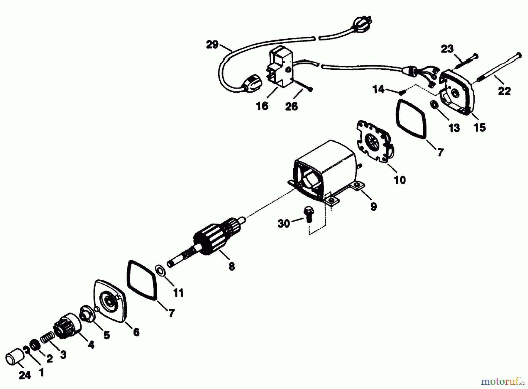  Toro Neu Snow Blowers/Snow Throwers Seite 1 38072 (724) - Toro 724 Snowthrower, 1996 (6900001-6999999) ELECTRIC STARTER MOTOR KIT NO. 38-7590