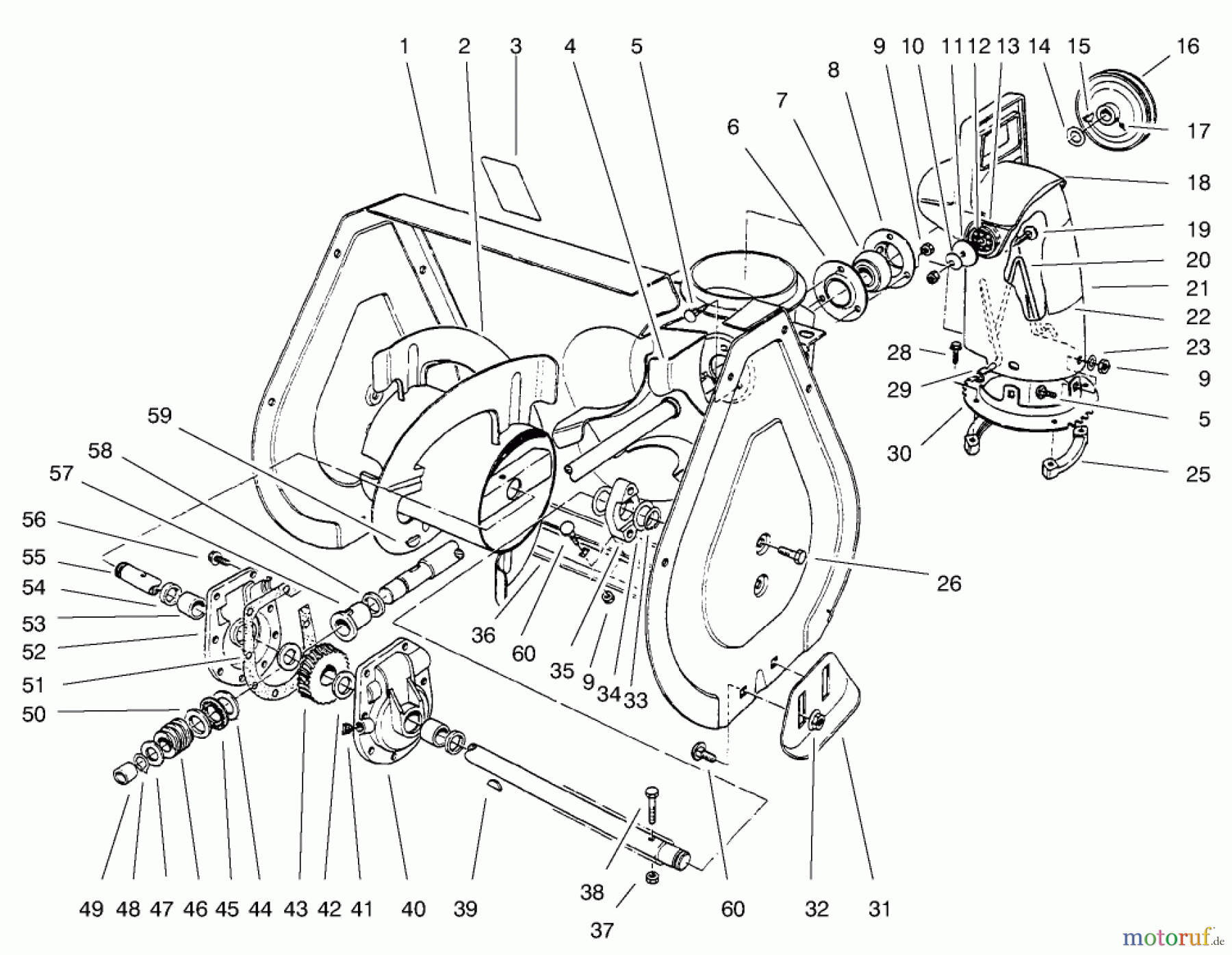  Toro Neu Snow Blowers/Snow Throwers Seite 1 38073 (724) - Toro 724 Snowthrower, 1997 (7900001-7999999) AUGER ASSEMBLY