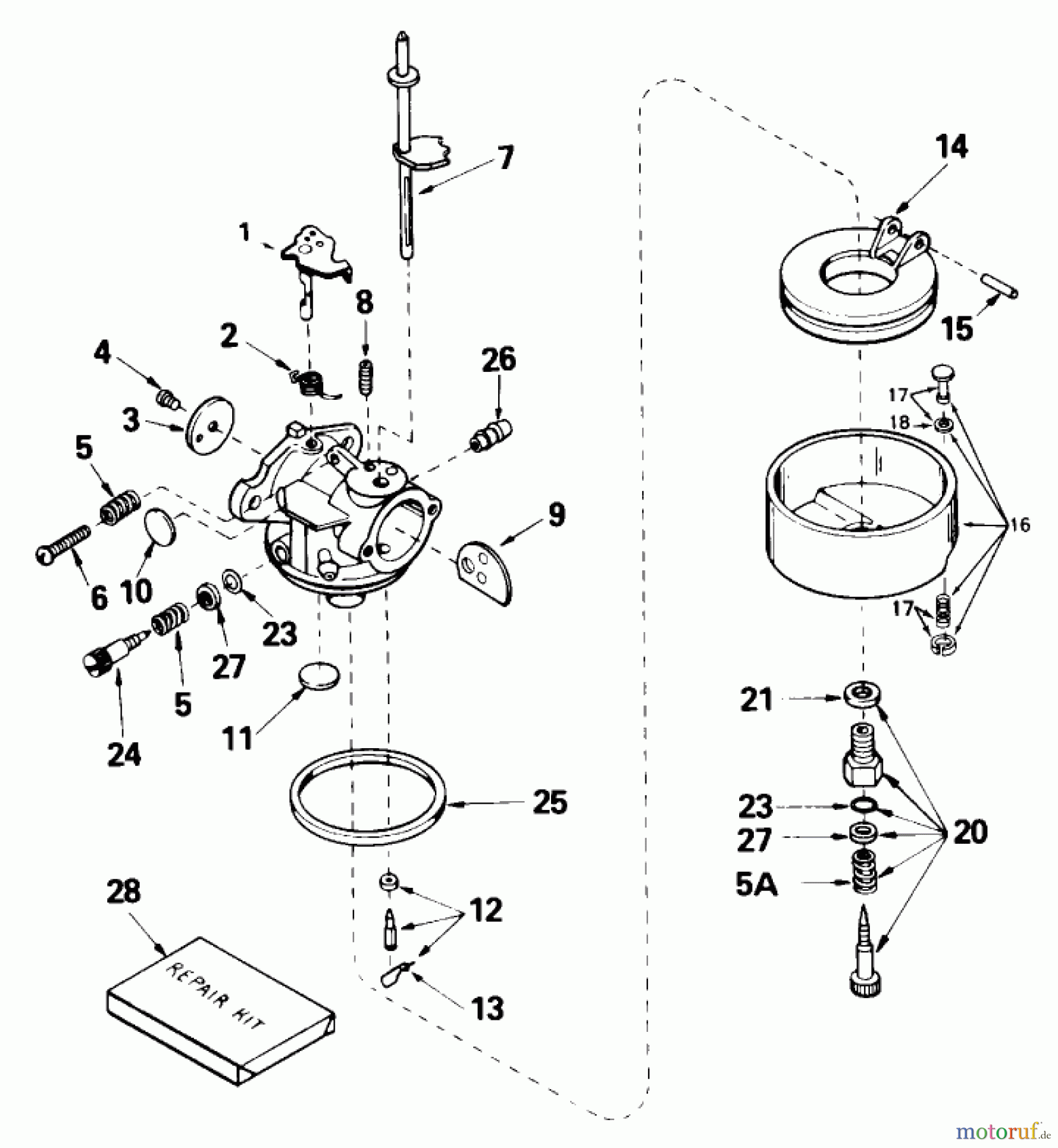  Toro Neu Snow Blowers/Snow Throwers Seite 1 38072 (724) - Toro 724 Snowthrower, 1997 (7900001-7999999) CARBURETOR NO. 632371A