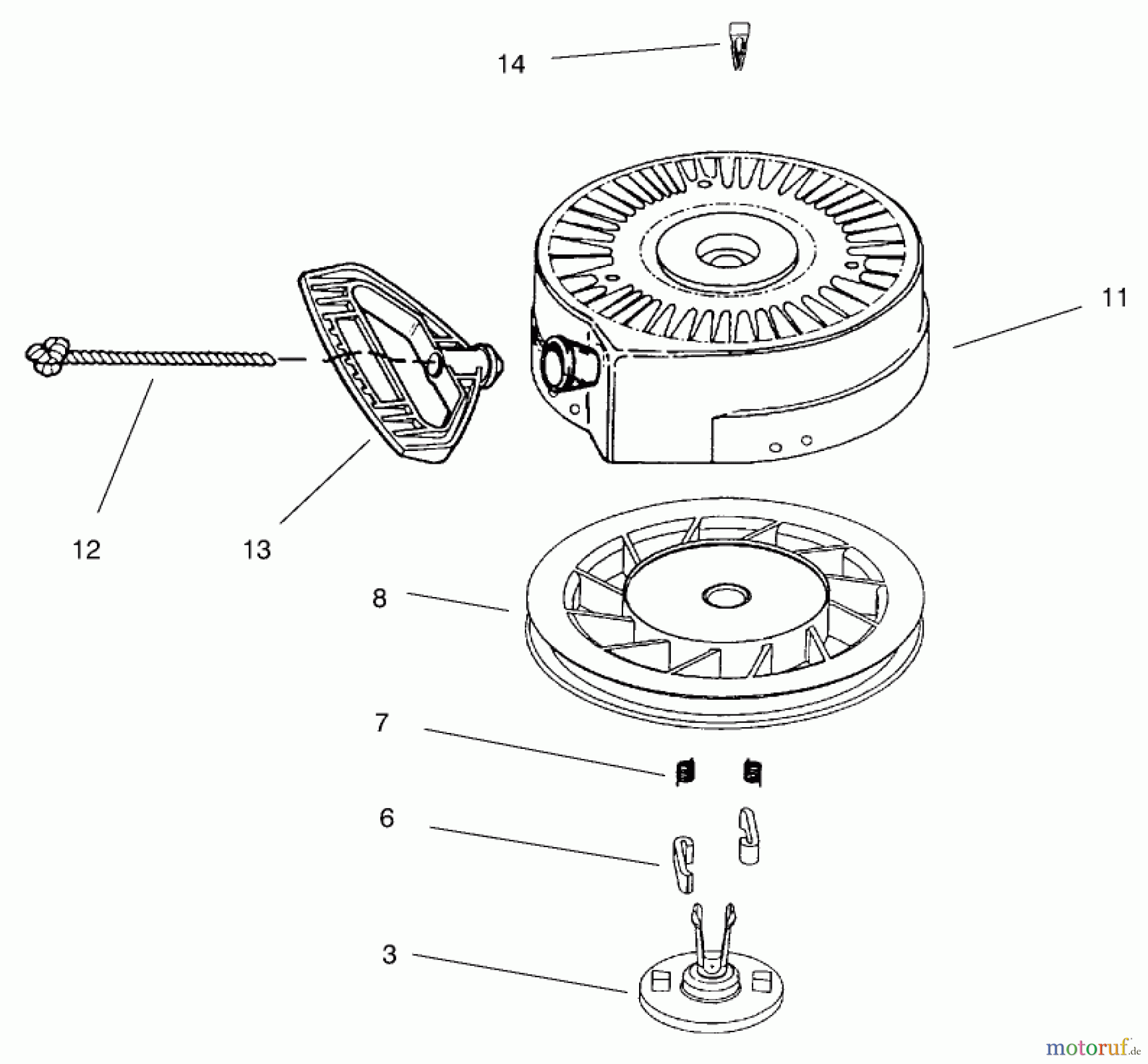  Toro Neu Snow Blowers/Snow Throwers Seite 1 38072 (724) - Toro 724 Snowthrower, 1997 (7900001-7999999) RECOIL STARTER NO. 590742 (OPTIONAL)