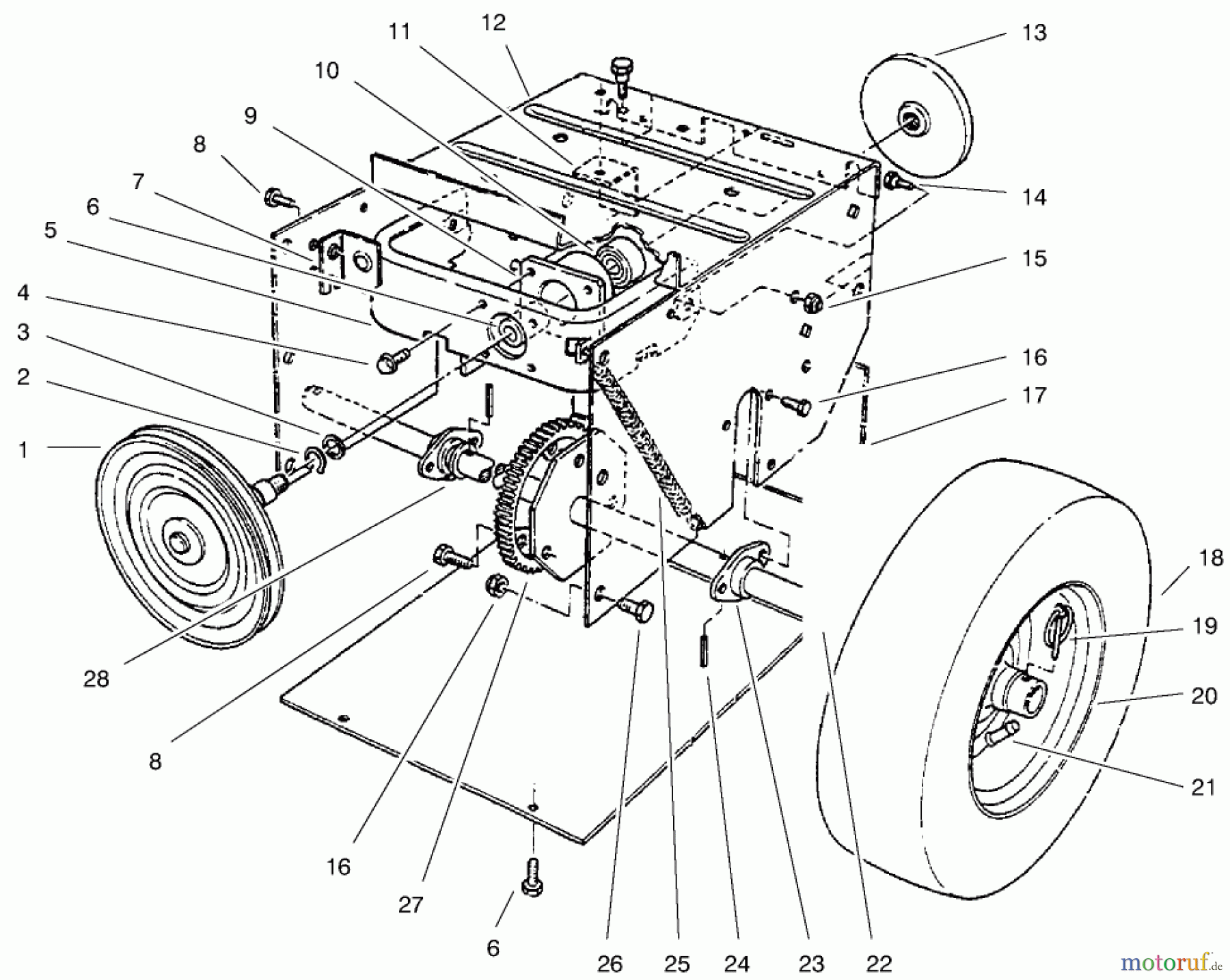  Toro Neu Snow Blowers/Snow Throwers Seite 1 38072 (724) - Toro 724 Snowthrower, 1999 (9900001-9999999) TRACTION ASSEMBLY #1