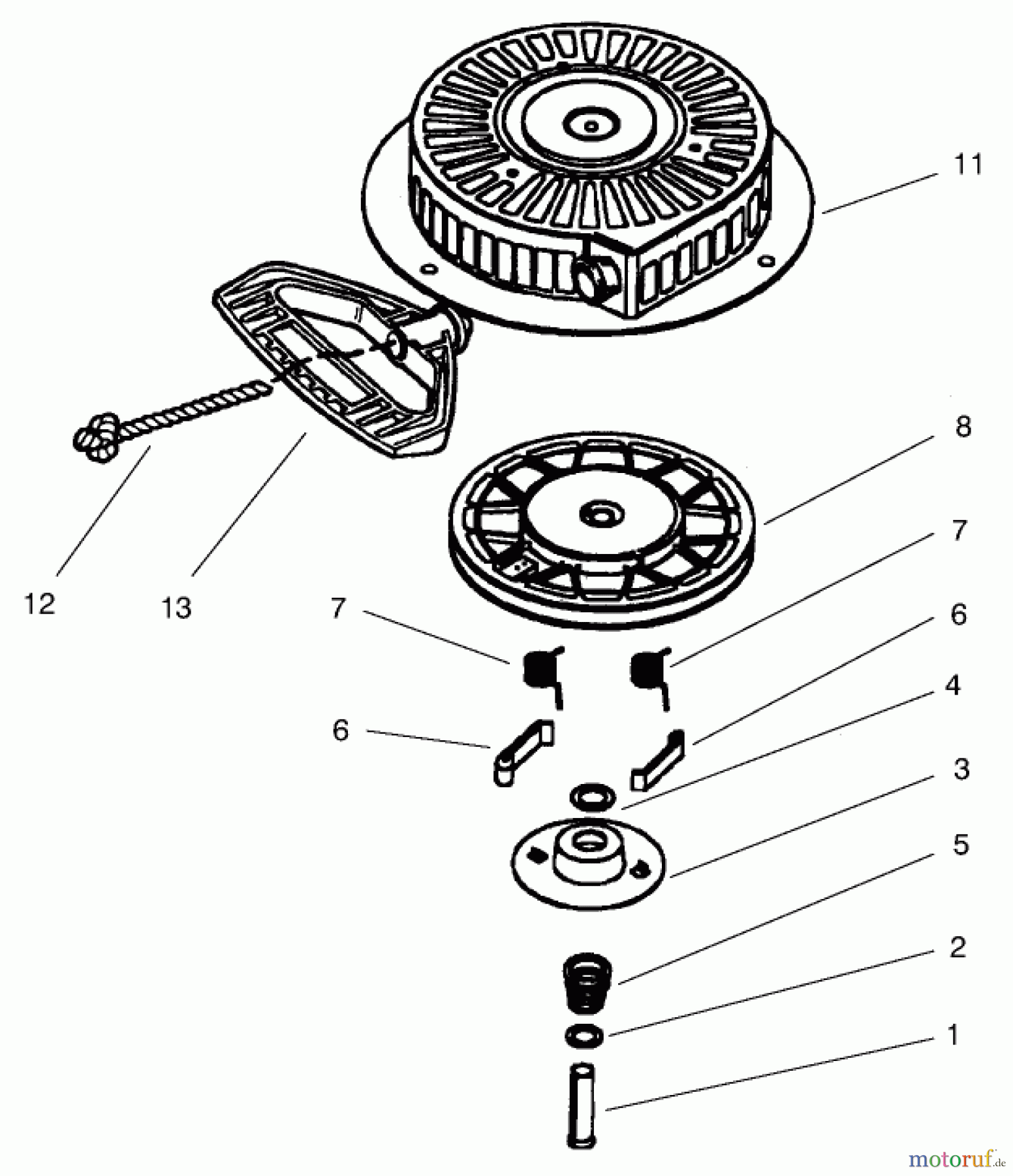  Toro Neu Snow Blowers/Snow Throwers Seite 1 38547 (924) - Toro 924 Power Shift Snowthrower, 2000 (200000001-200999999) RECOIL STARTER NO. 590733 (OPTIONAL)