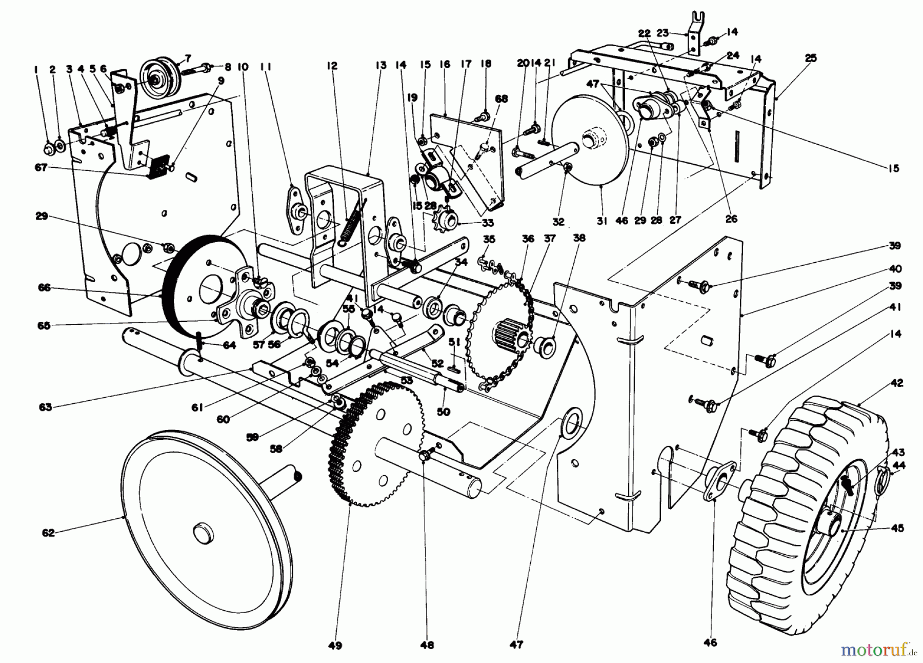  Toro Neu Snow Blowers/Snow Throwers Seite 1 38080 (824) - Toro 824 Snowthrower, 1980 (0000001-0999999) TRACTION ASSEMBLY