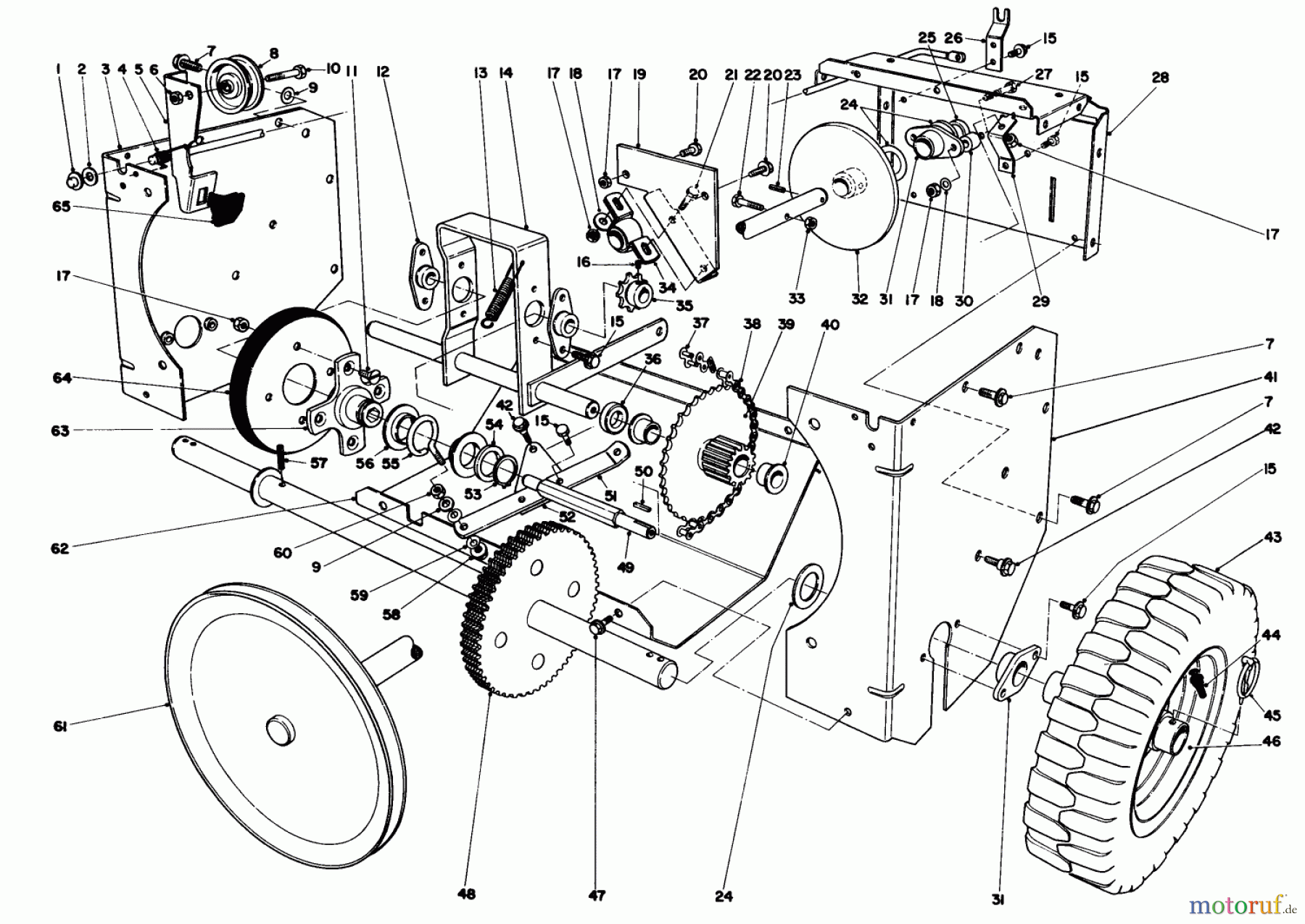  Toro Neu Snow Blowers/Snow Throwers Seite 1 38080 (824) - Toro 824 Snowthrower, 1985 (5000001-5999999) TRACTION ASSEMBLY