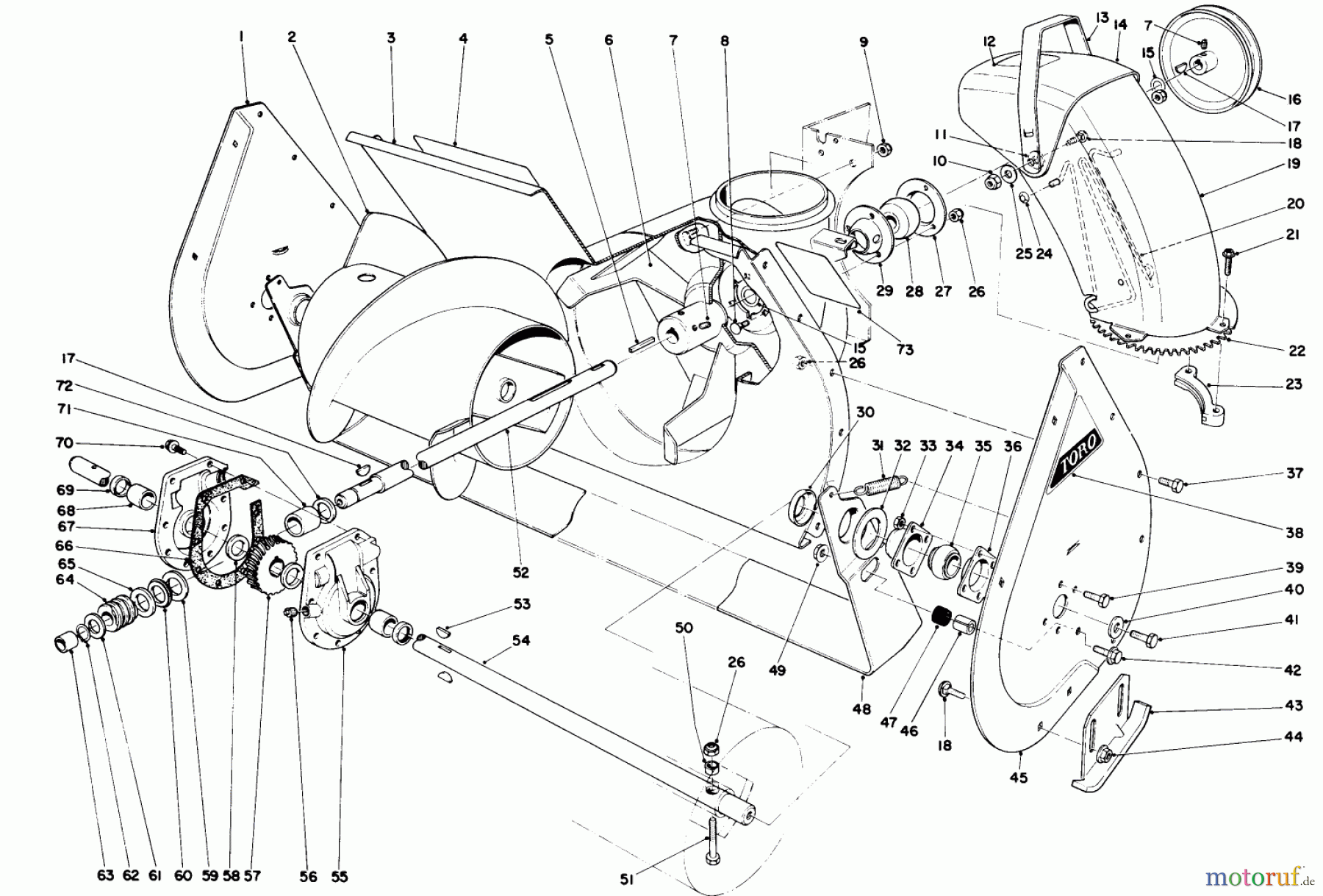  Toro Neu Snow Blowers/Snow Throwers Seite 1 38080 (824) - Toro 824 Snowthrower, 1988 (8000001-8999999) AUGER ASSEMBLY