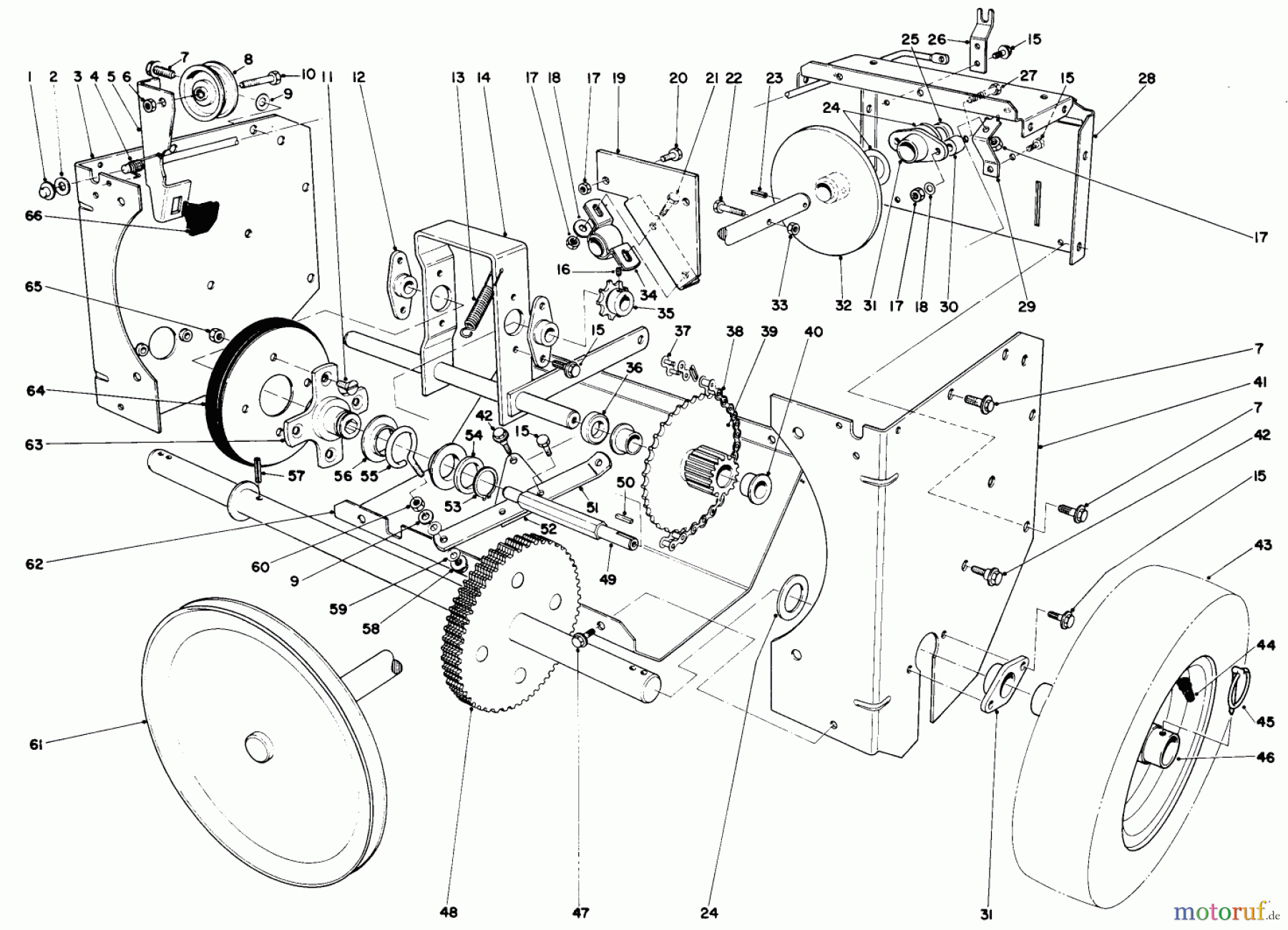  Toro Neu Snow Blowers/Snow Throwers Seite 1 38080 (824) - Toro 824 Snowthrower, 1988 (8000001-8999999) TRACTION ASSEMBLY