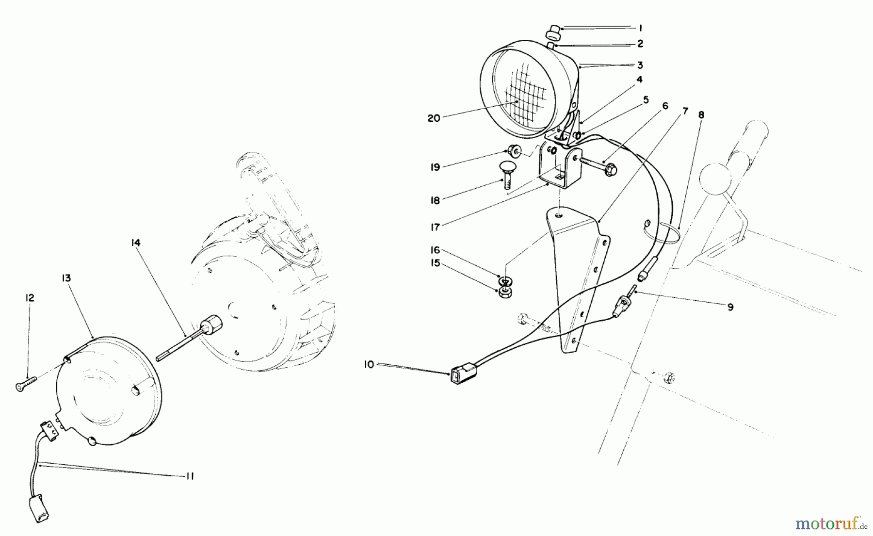  Toro Neu Snow Blowers/Snow Throwers Seite 1 38080 (824) - Toro 824 Snowthrower, 1989 (9000001-9999999) LIGHT KIT NO. 54-9822 (OPTIONAL)