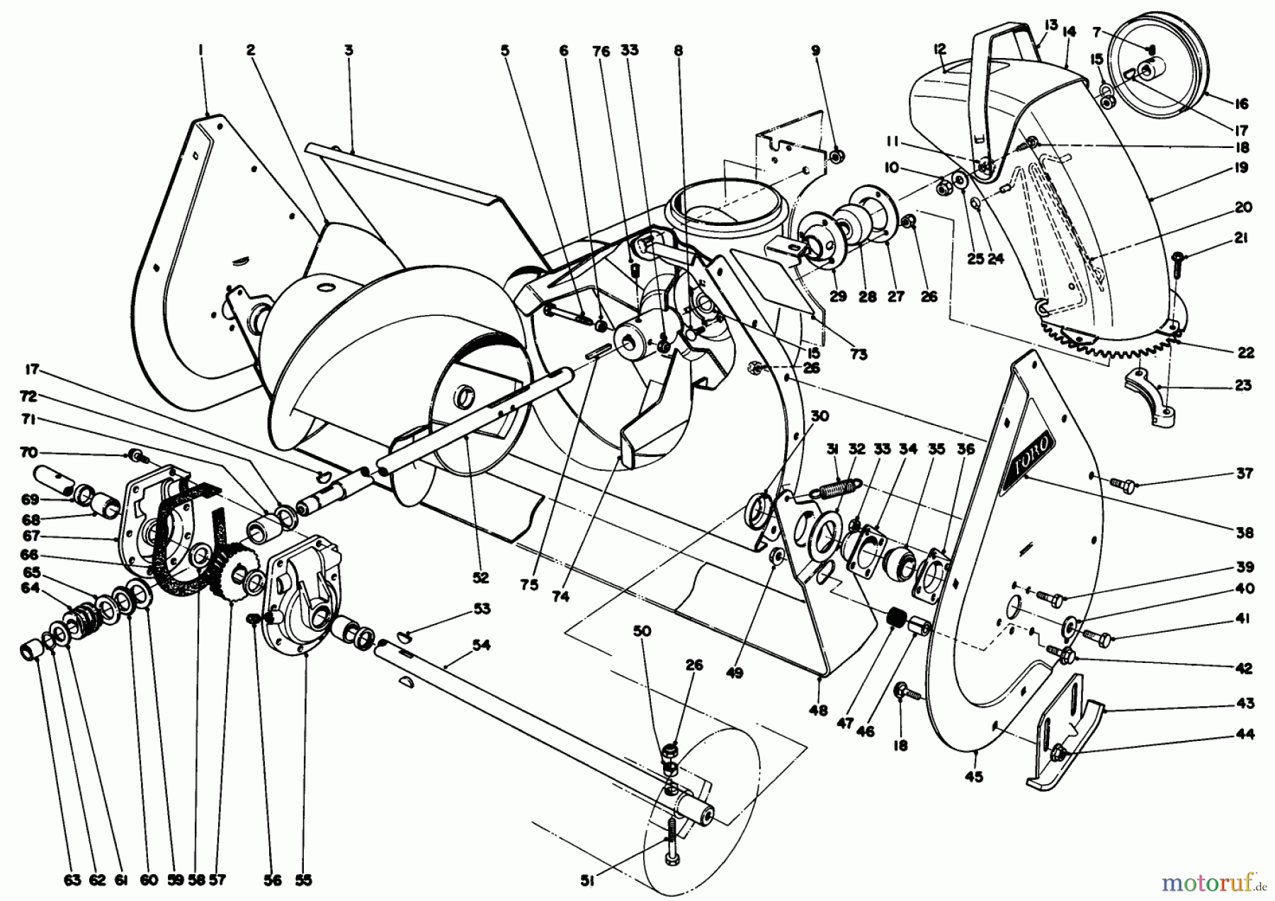  Toro Neu Snow Blowers/Snow Throwers Seite 1 38080 (824) - Toro 824 Snowthrower, 1991 (1000001-1999999) AUGER ASSEMBLY