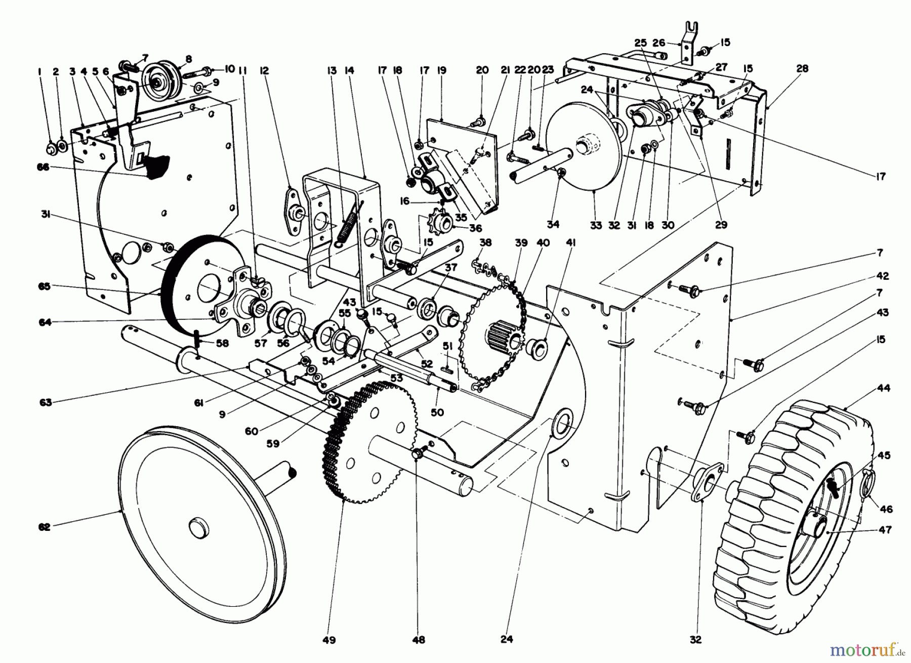  Toro Neu Snow Blowers/Snow Throwers Seite 1 38085 (824) - Toro 824 Snowthrower, 1983 (3000001-3999999) TRACTION ASSEMBLY