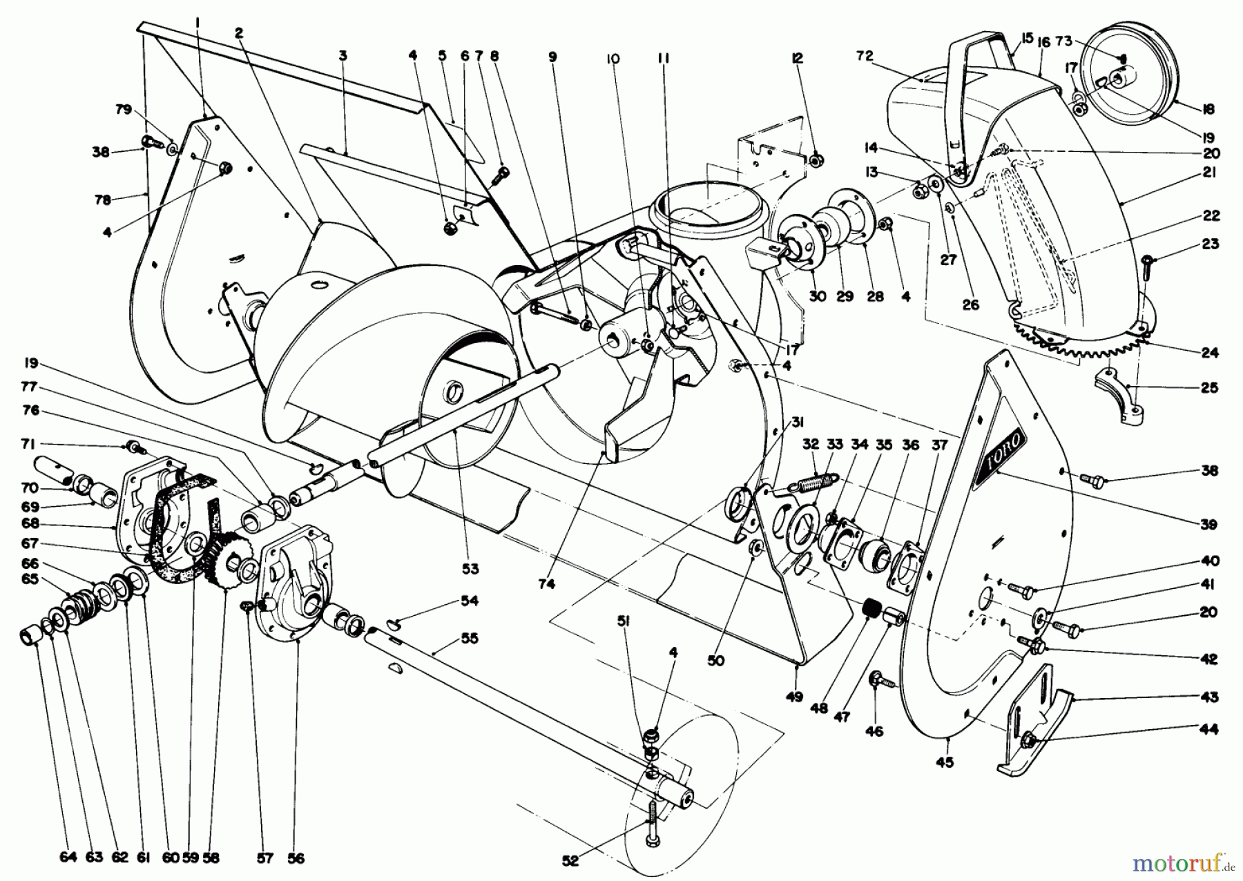  Toro Neu Snow Blowers/Snow Throwers Seite 1 38085 (824) - Toro 824 Snowthrower, 1990 (0000001-0999999) AUGER ASSEMBLY