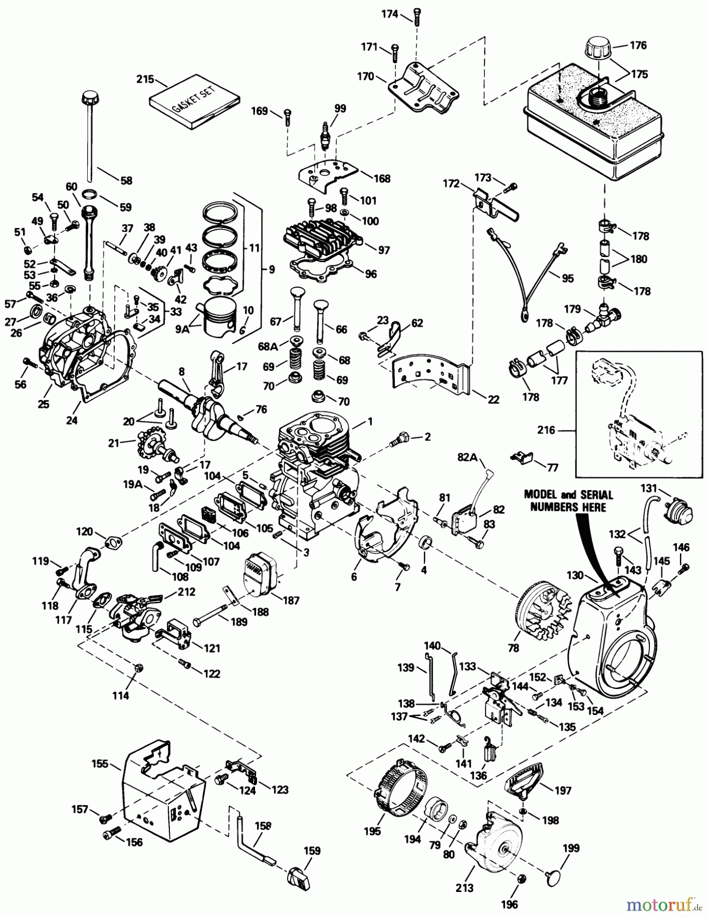  Toro Neu Snow Blowers/Snow Throwers Seite 1 38085 (824) - Toro 824 Snowthrower, 1990 (0000001-0999999) ENGINE, TECUMSEH MODEL NO. HM80-155291P