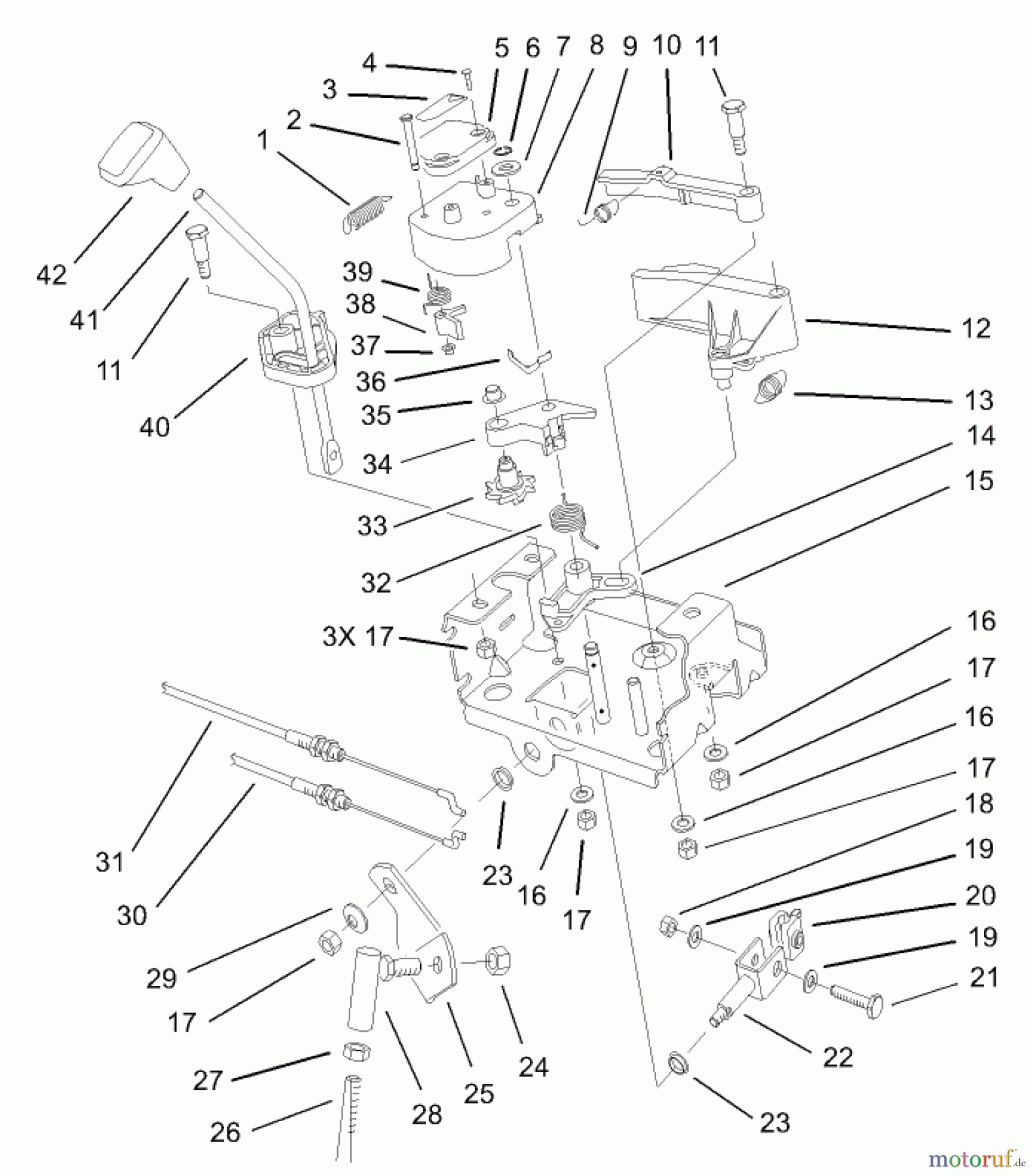  Toro Neu Snow Blowers/Snow Throwers Seite 1 38087 (1332) - Toro 1332 Power Shift Snowthrower, 2004 (240000001-240999999) POWER SHIFT CONTROL ASSEMBLY