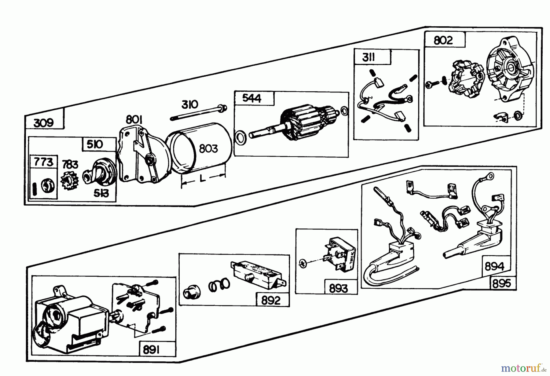  Toro Neu Snow Blowers/Snow Throwers Seite 1 38090 (1132) - Toro 1132 Snowthrower, 1980 (0000001-0999999) STARTER MOTOR KIT MODEL NO. 37-4630 (8 H.P. & 11 H.P. SNOWTHROWER MODEL 38150 & 38090)