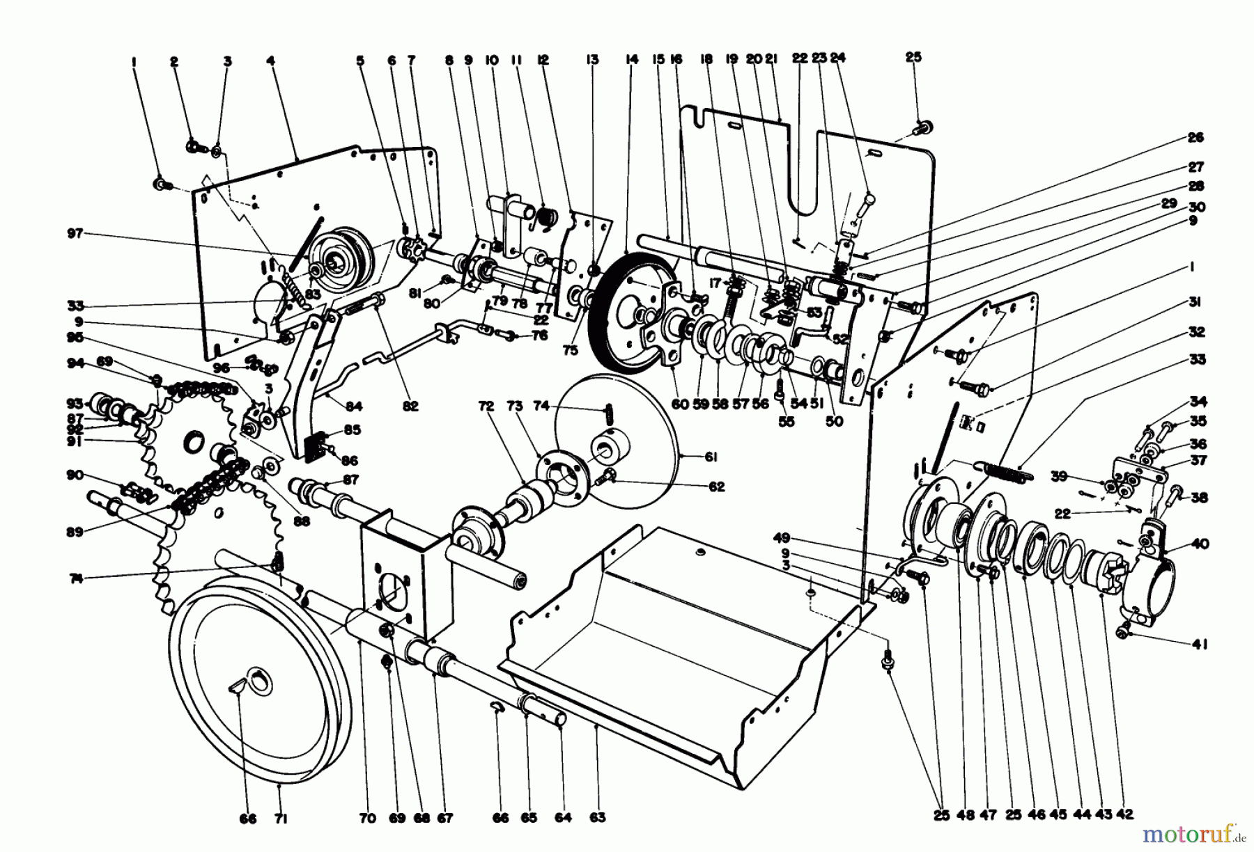  Toro Neu Snow Blowers/Snow Throwers Seite 1 38090 (1132) - Toro 1132 Snowthrower, 1980 (0000001-0999999) TRACTION ASSEMBLY