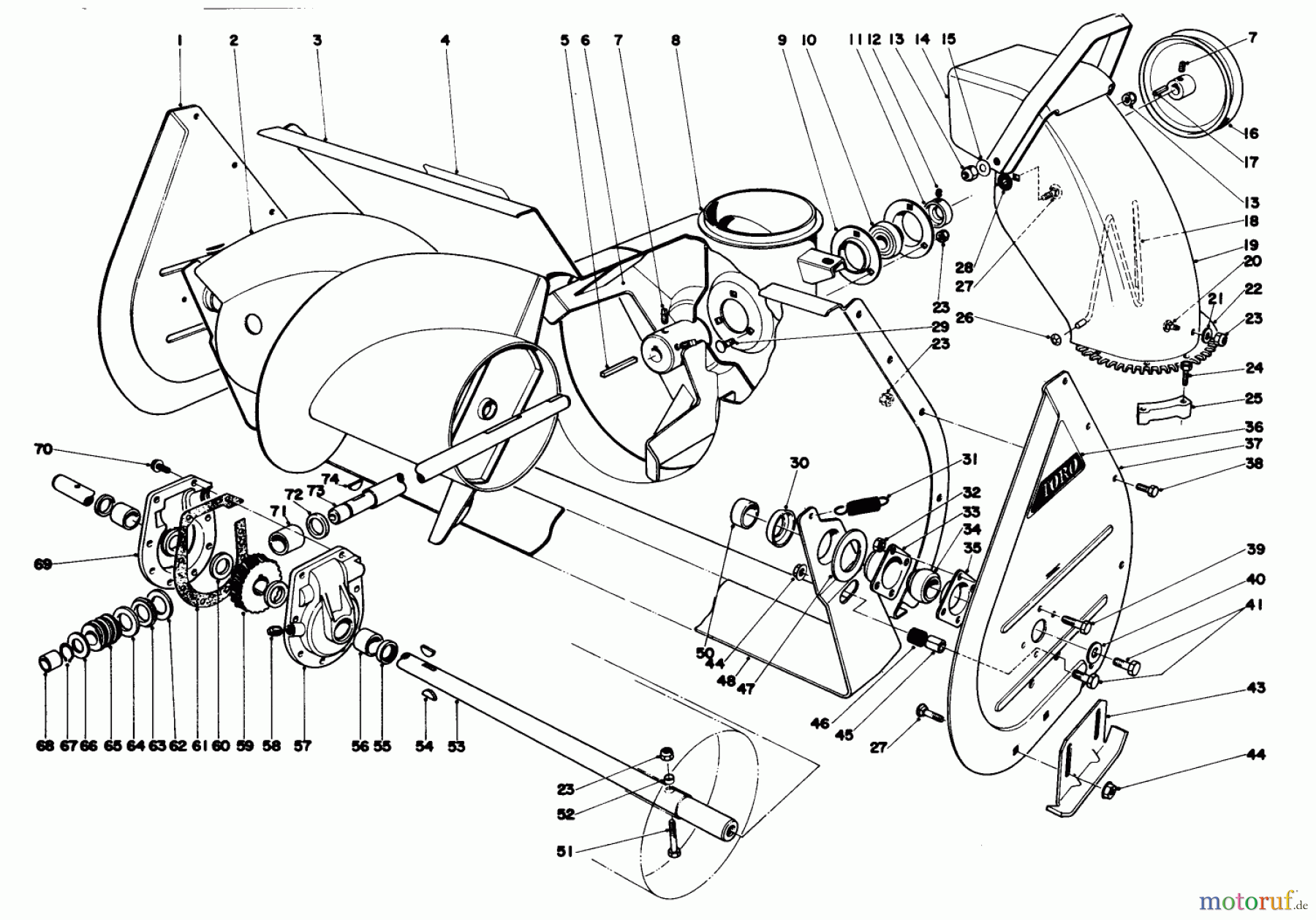  Toro Neu Snow Blowers/Snow Throwers Seite 1 38150 (826) - Toro 826 Snowthrower, 1981 (1000001-1999999) AUGER ASSEMBLY