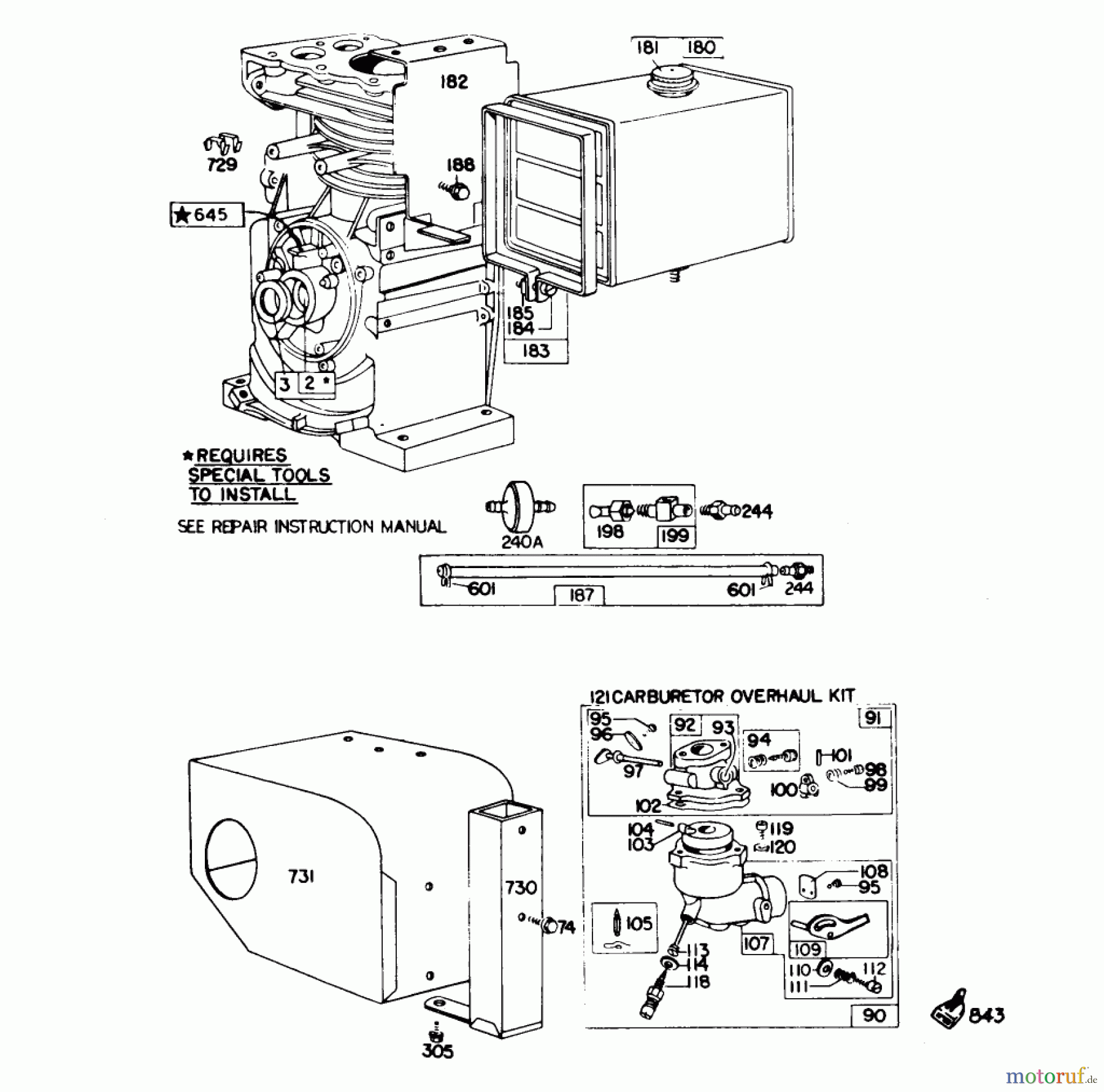  Toro Neu Snow Blowers/Snow Throwers Seite 1 38090 (1132) - Toro 1132 Snowthrower, 1983 (3000001-3999999) ENGINE BRIGGS & STRATTON MODEL NO. 190402 TYPE 0989-01 (8 H.P. SNOWTHROWER MODEL 38150) #2