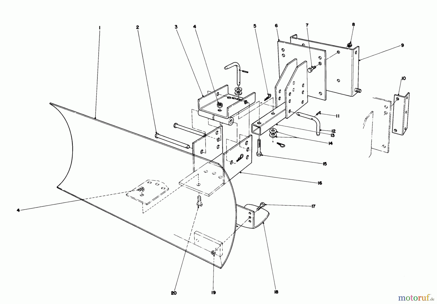  Toro Neu Snow Blowers/Snow Throwers Seite 1 38090 (1132) - Toro 1132 Snowthrower, 1981 (1000001-1999999) GRADER BLADE ASSEMBLY (MODEL NO. 59099)