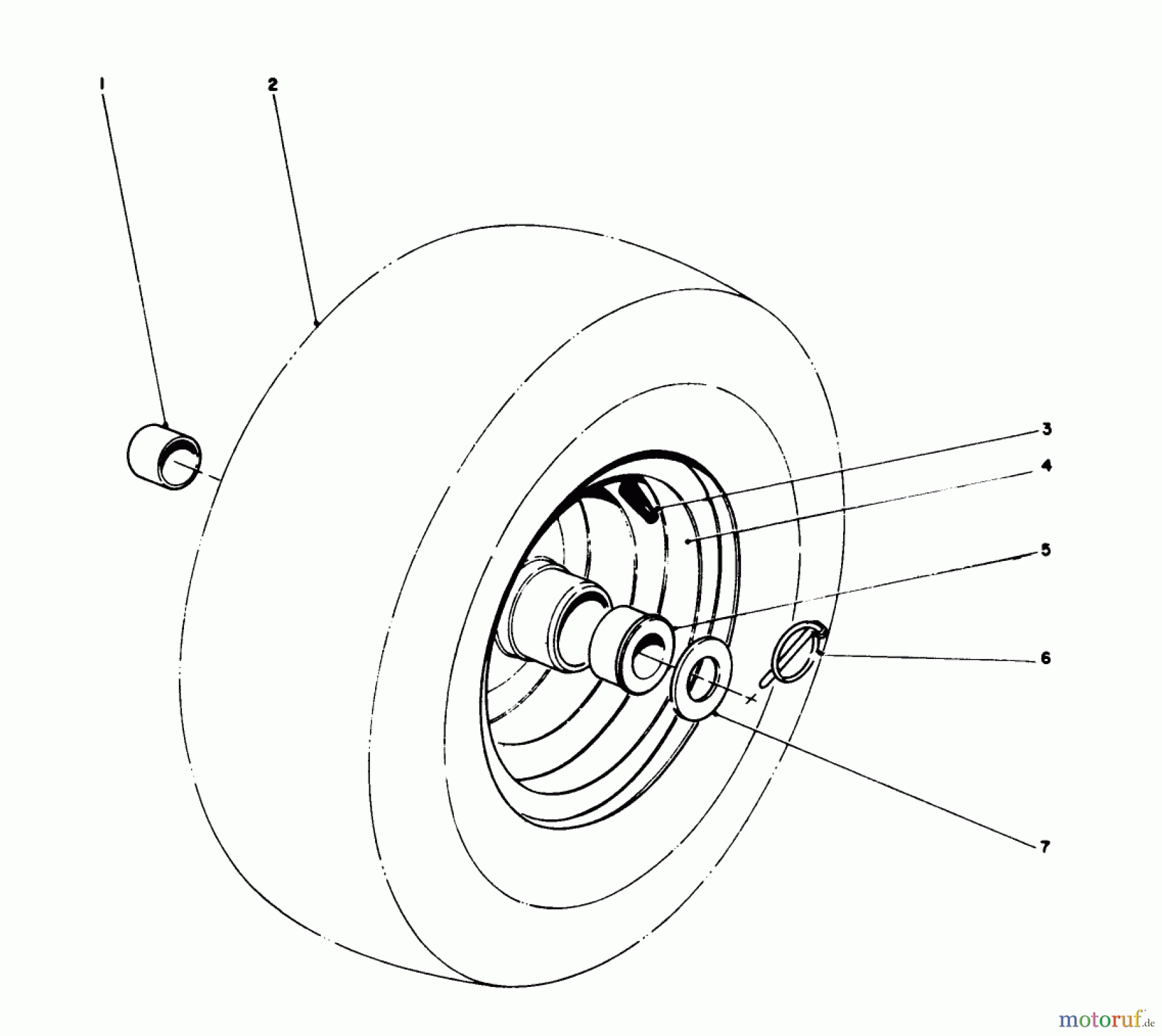  Toro Neu Snow Blowers/Snow Throwers Seite 1 38090 (1132) - Toro 1132 Snowthrower, 1987 (7000001-7999999) WHEEL ASSEMBLY